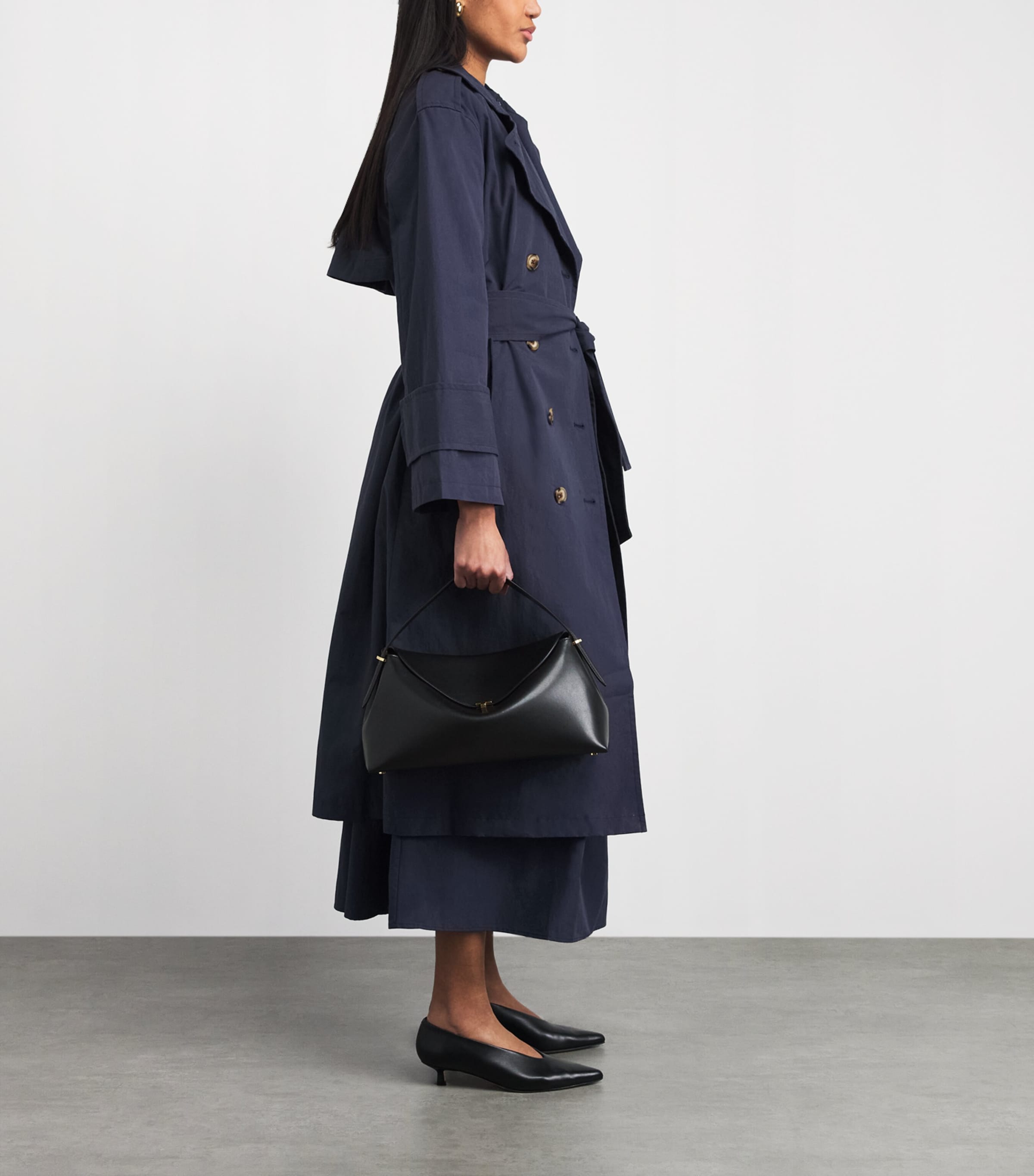 Stylein Womens Cotton-Blend Siena Trench Coat Midnight Image 2