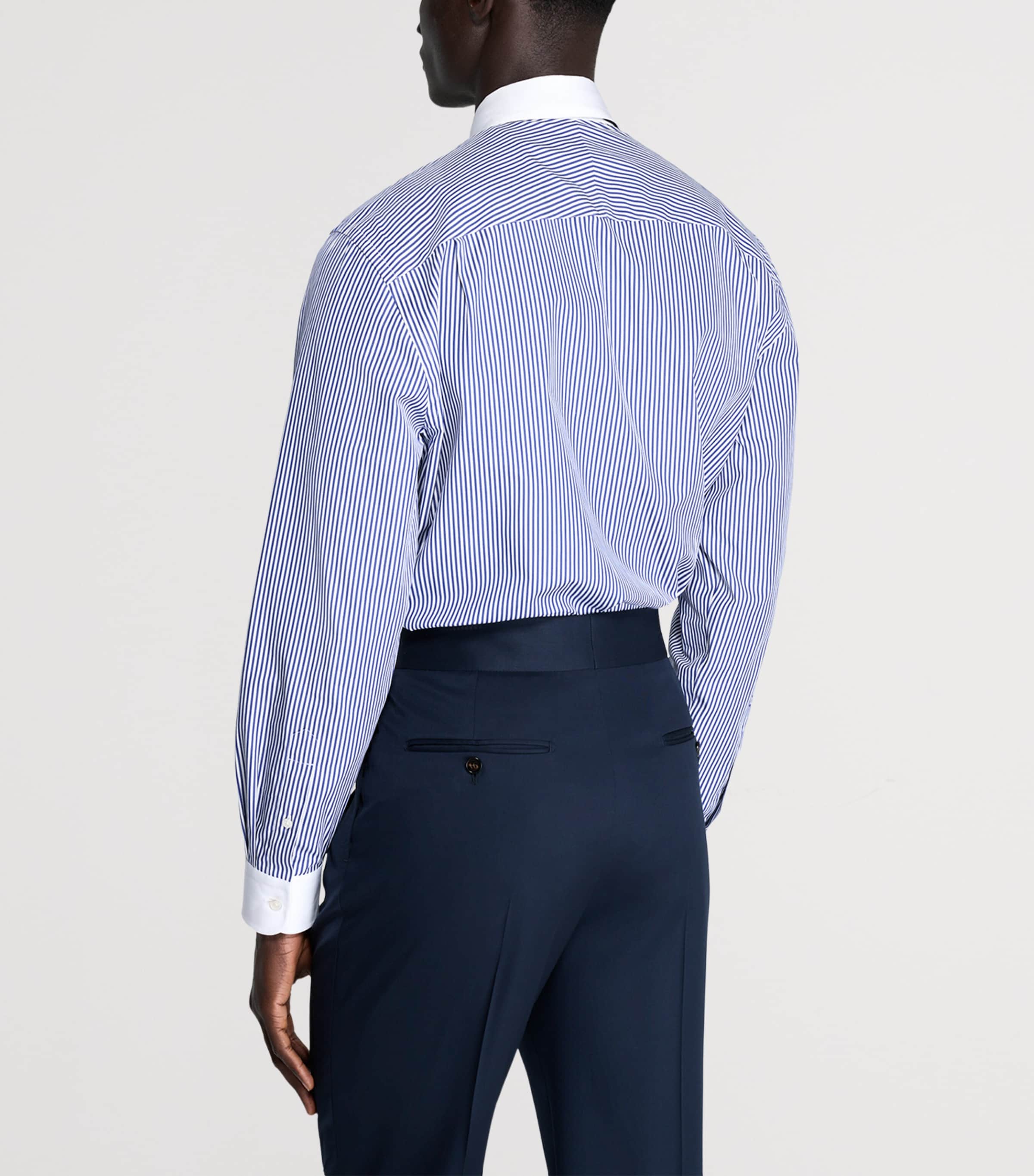 Dunhill Mens Cotton Stripe Shirt White Image 4