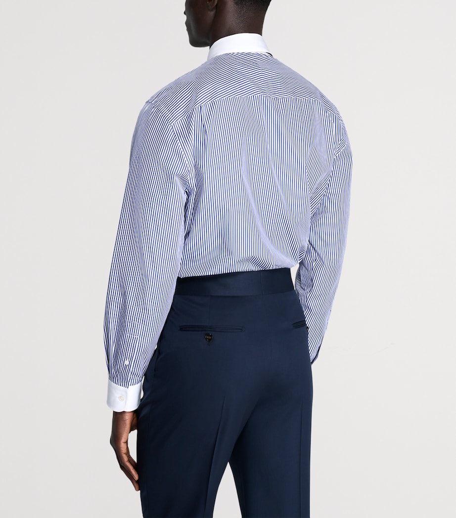 Dunhill Mens Cotton Stripe Shirt White Image 4