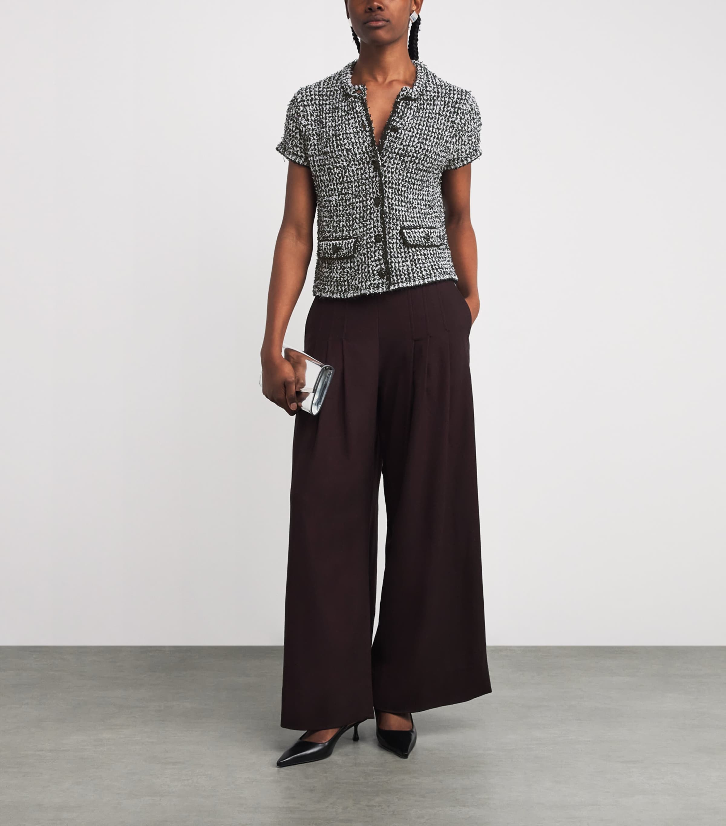 Cotton-Blend Textured Jacket BLACK/WHITE Image 2