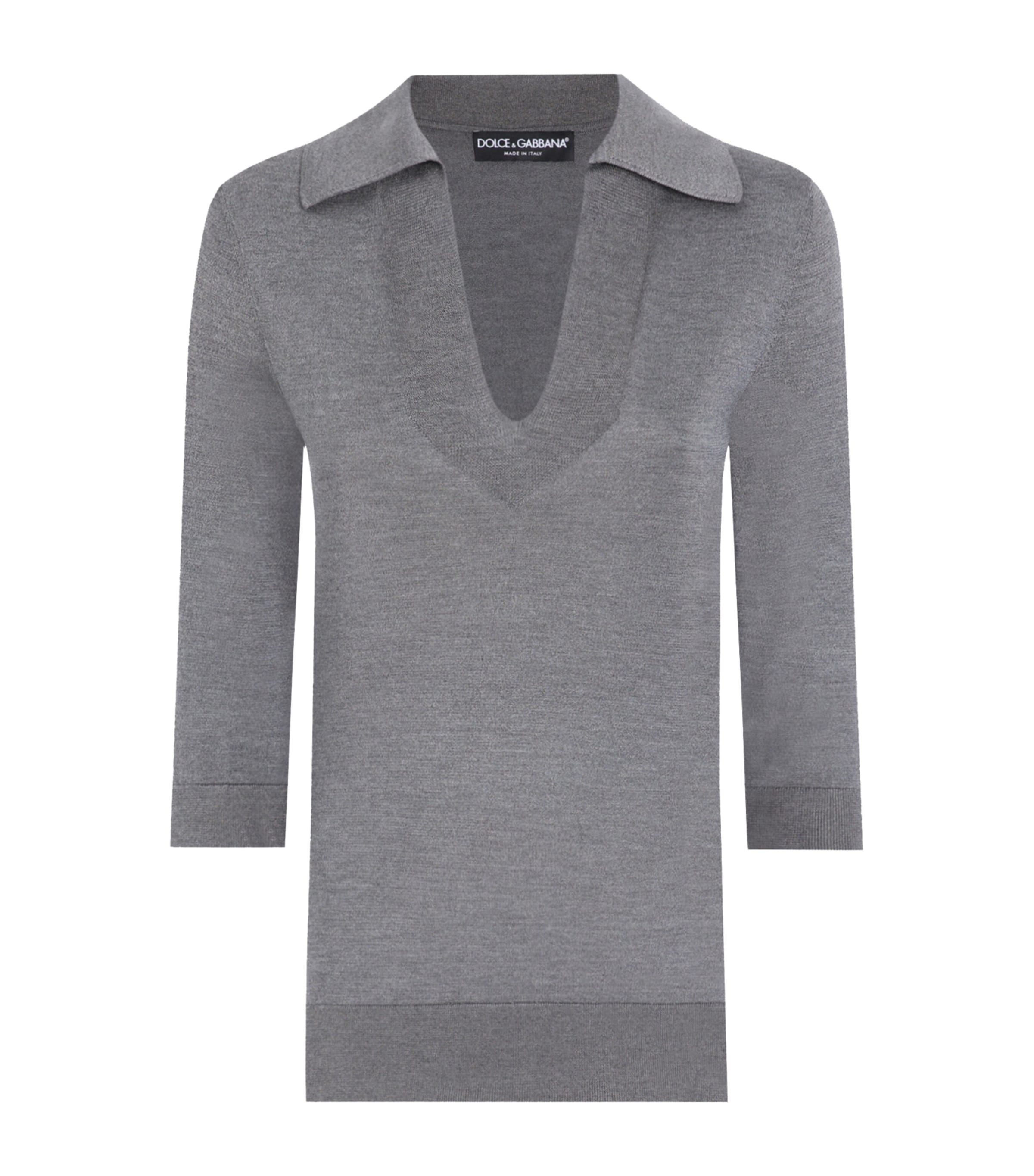 Dolce & Gabbana Silk Knitted Polo Top