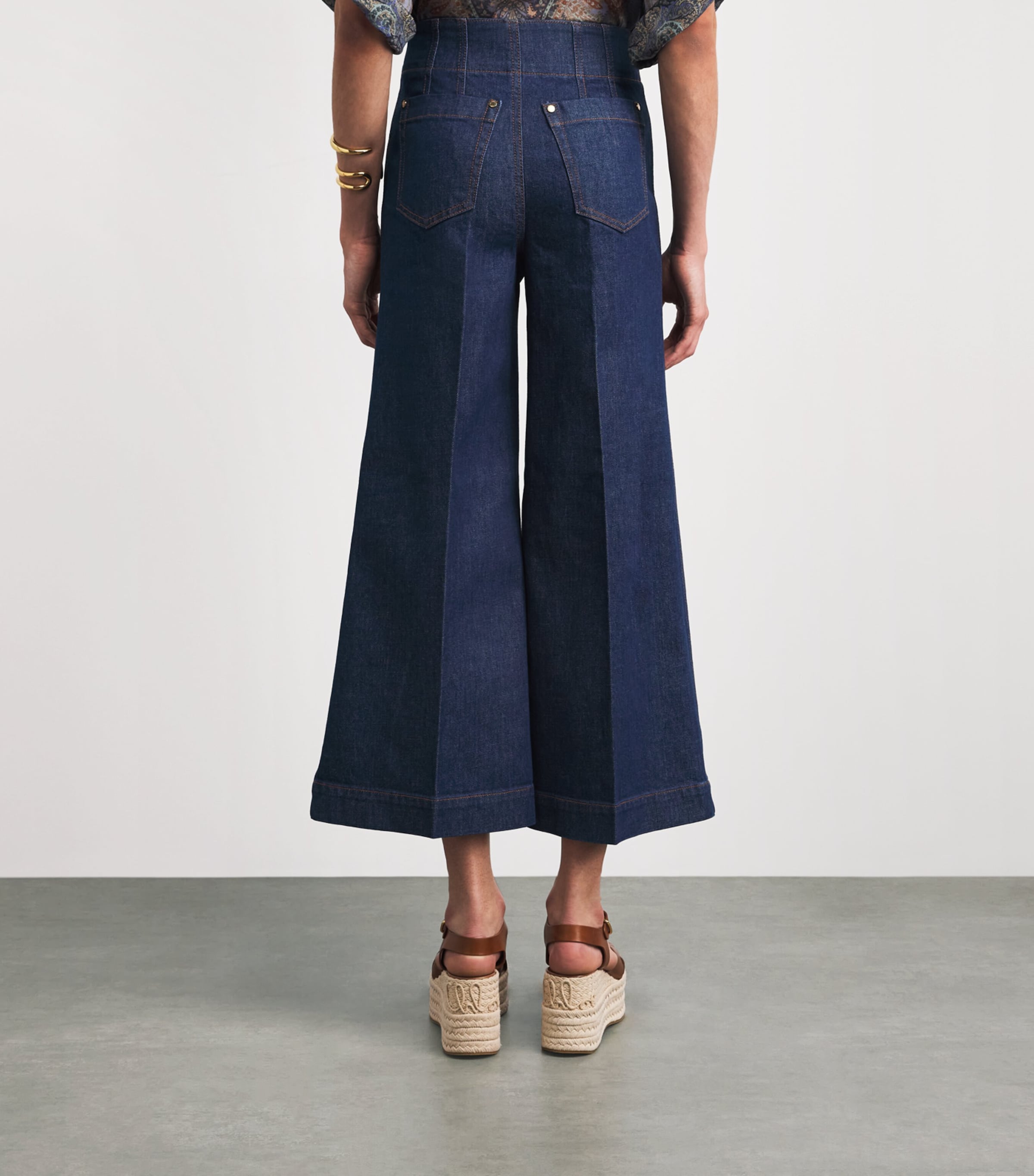 Zimmermann Womens Cropped Aster Flared Jeans Ink Ink Image 5