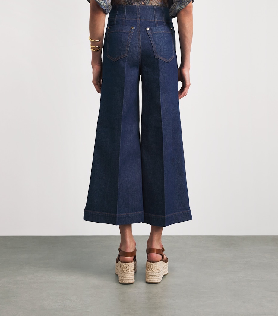 Zimmermann Womens Cropped Aster Flared Jeans Ink Ink Image 5