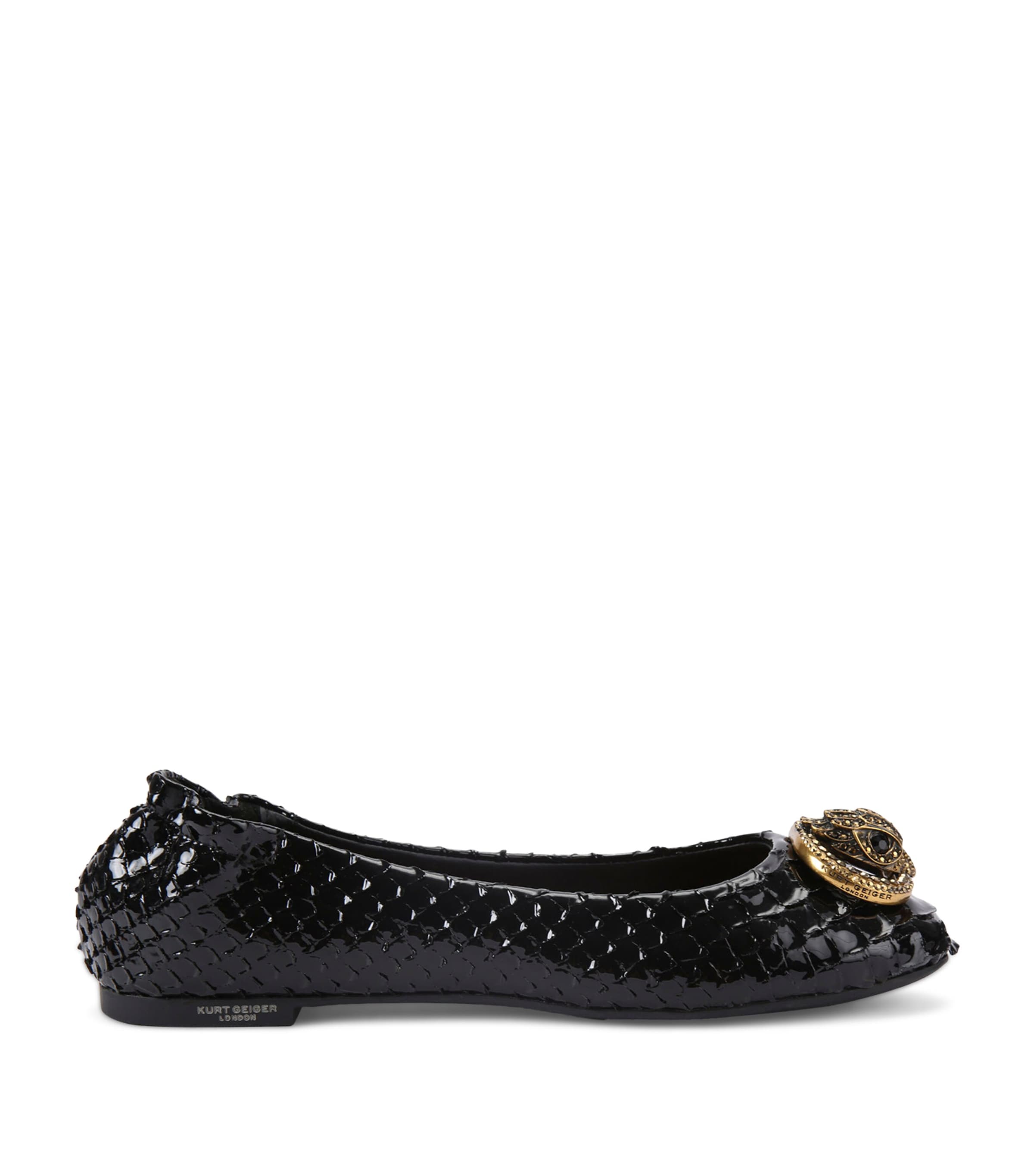 Kurt Geiger Leather Chelsea Ballet Flats In Black