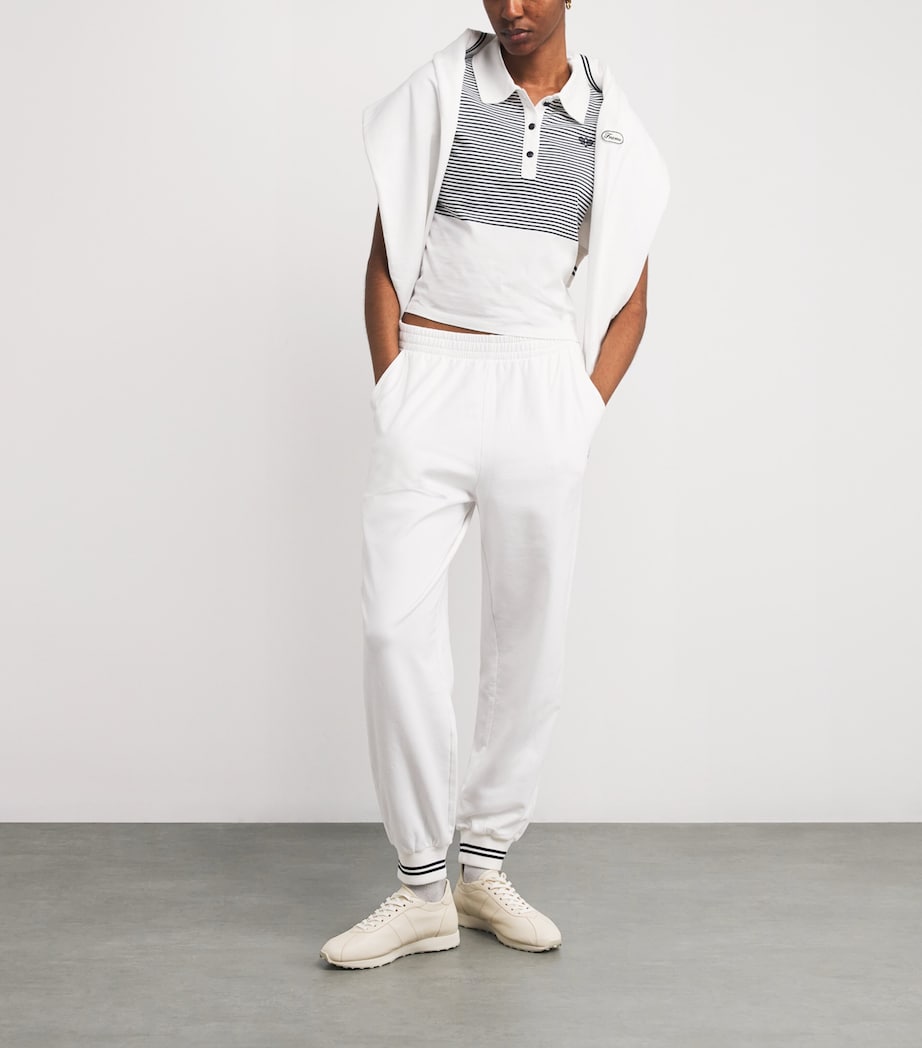 Stretch-Cotton Tennis Sweatpants WHITE Image 2