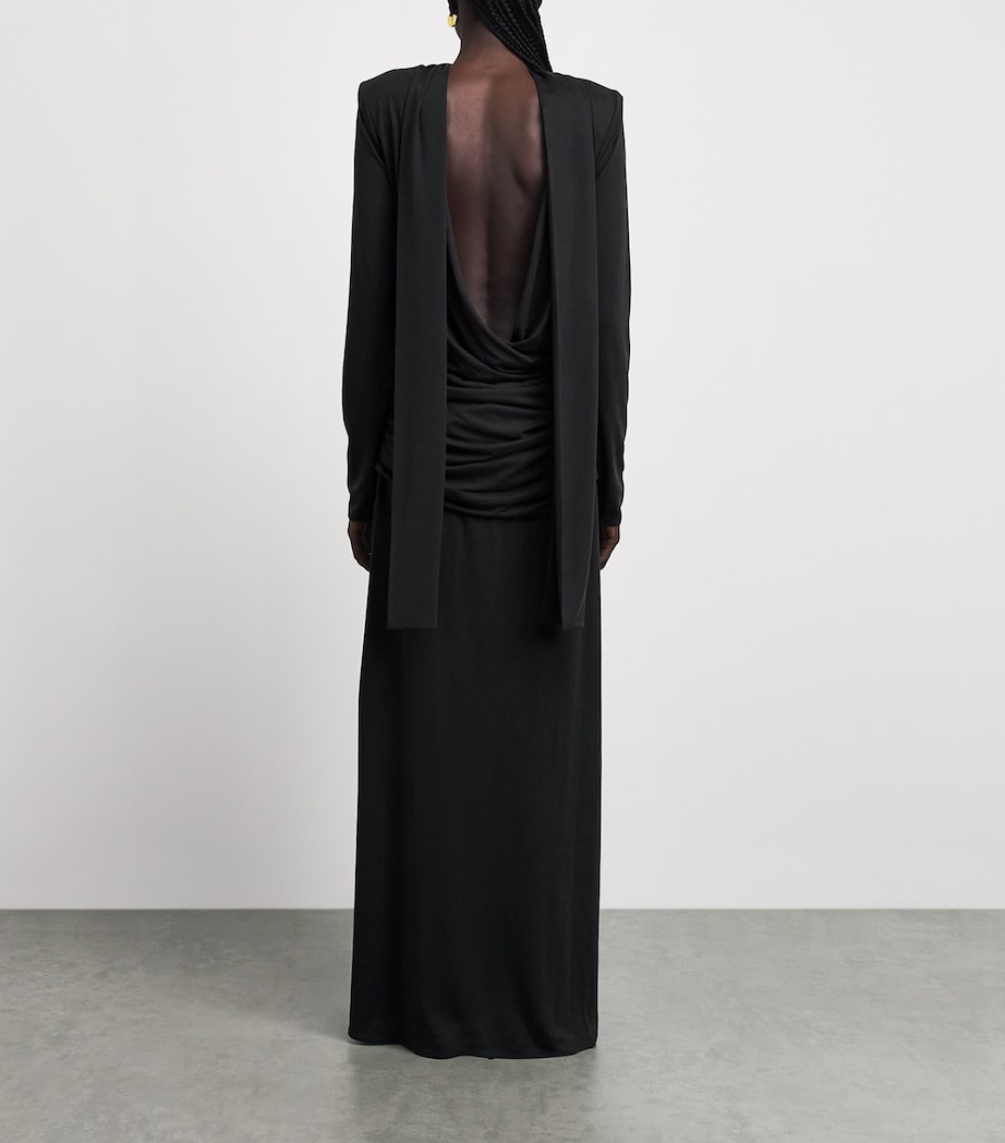 Voranida Womens High-Neck Mols Maxi Dress Black Image 4