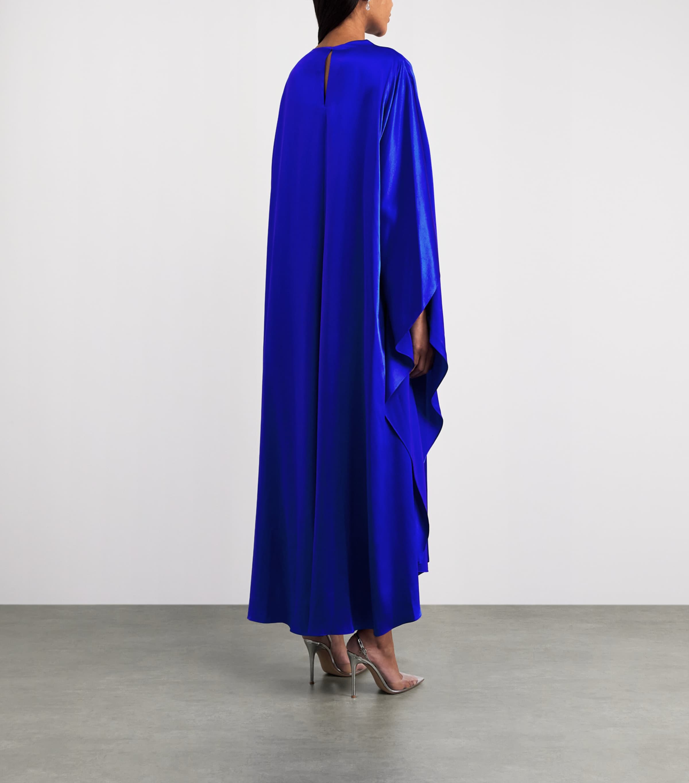 Roksanda Womens Silk Draped Hiba Maxi Dress Persian Blue Image 4