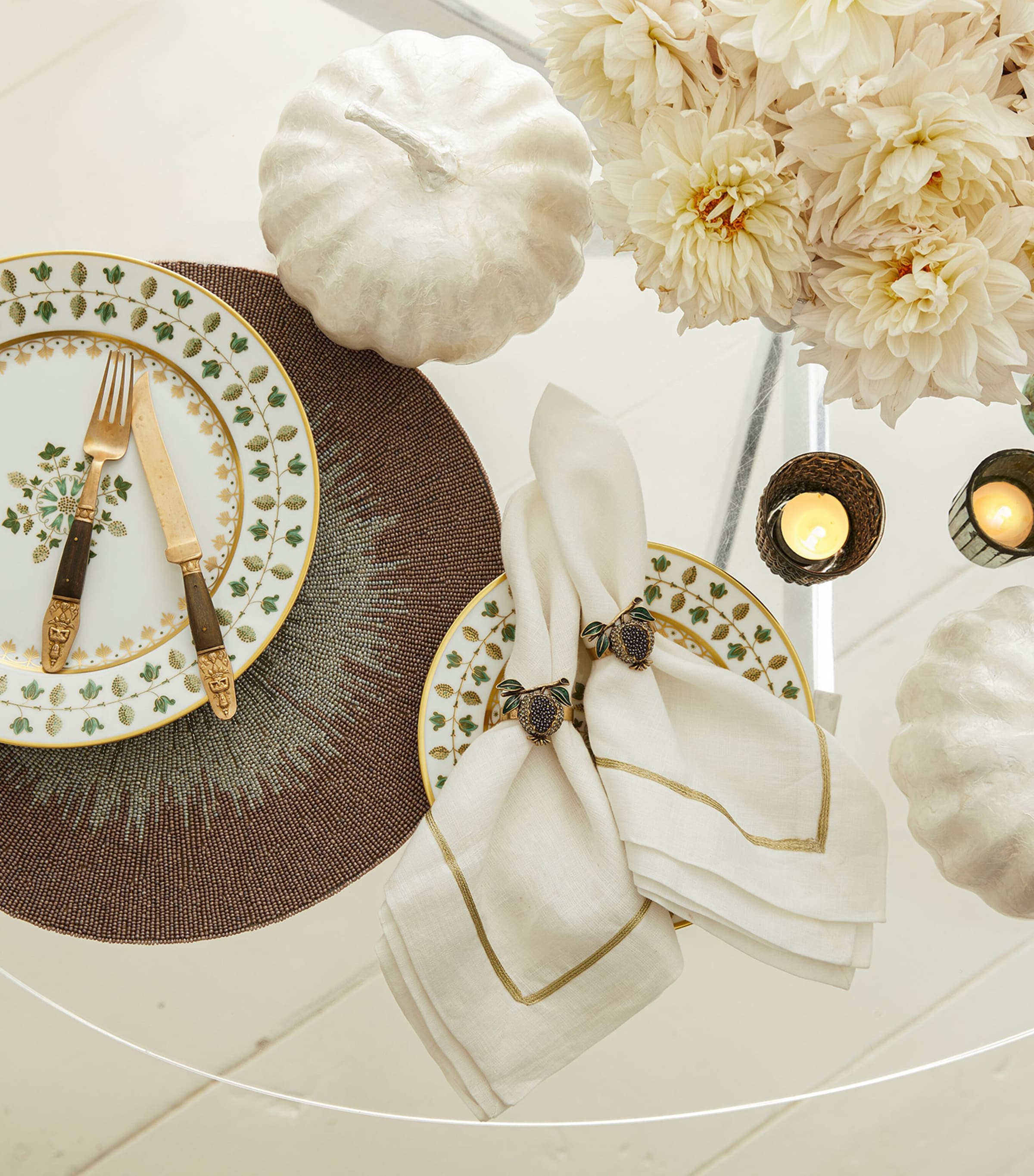 Set of 2 Linen Embroidered Napkins WHITE Image 3