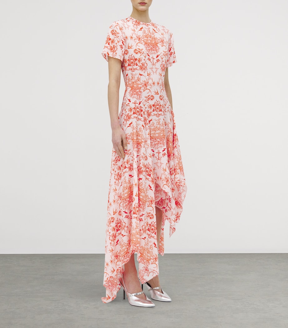 Silk Sailor-Tattoo Asymmetric Maxi Dress 5138 Image 4