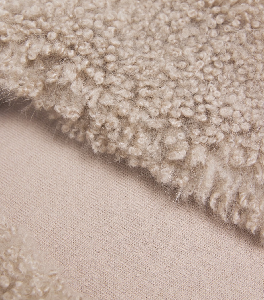 Shearling-Wool Bandana Scarf A2048 Image 4