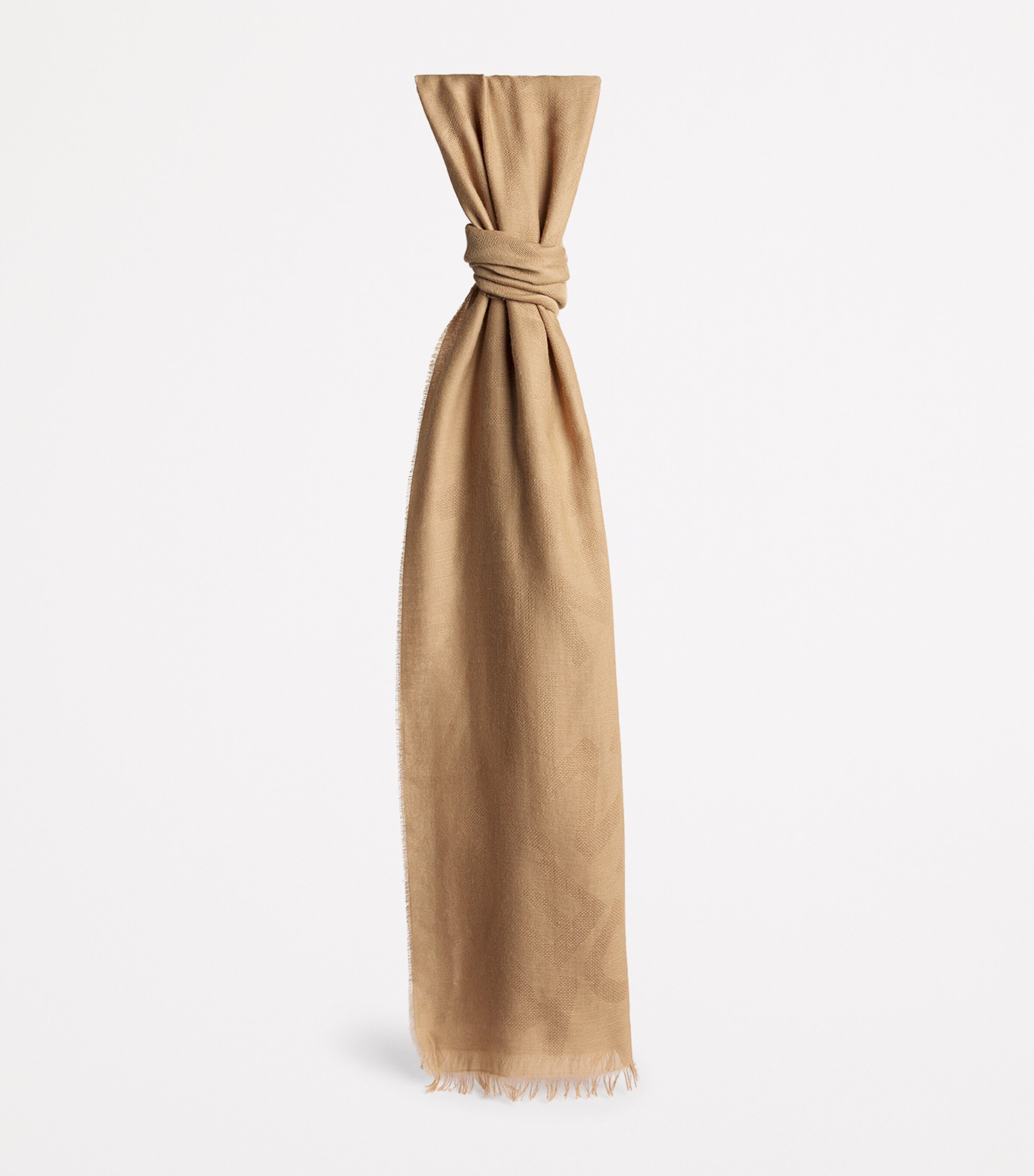 Jacquard Stole Scarf CAMEL Image 3