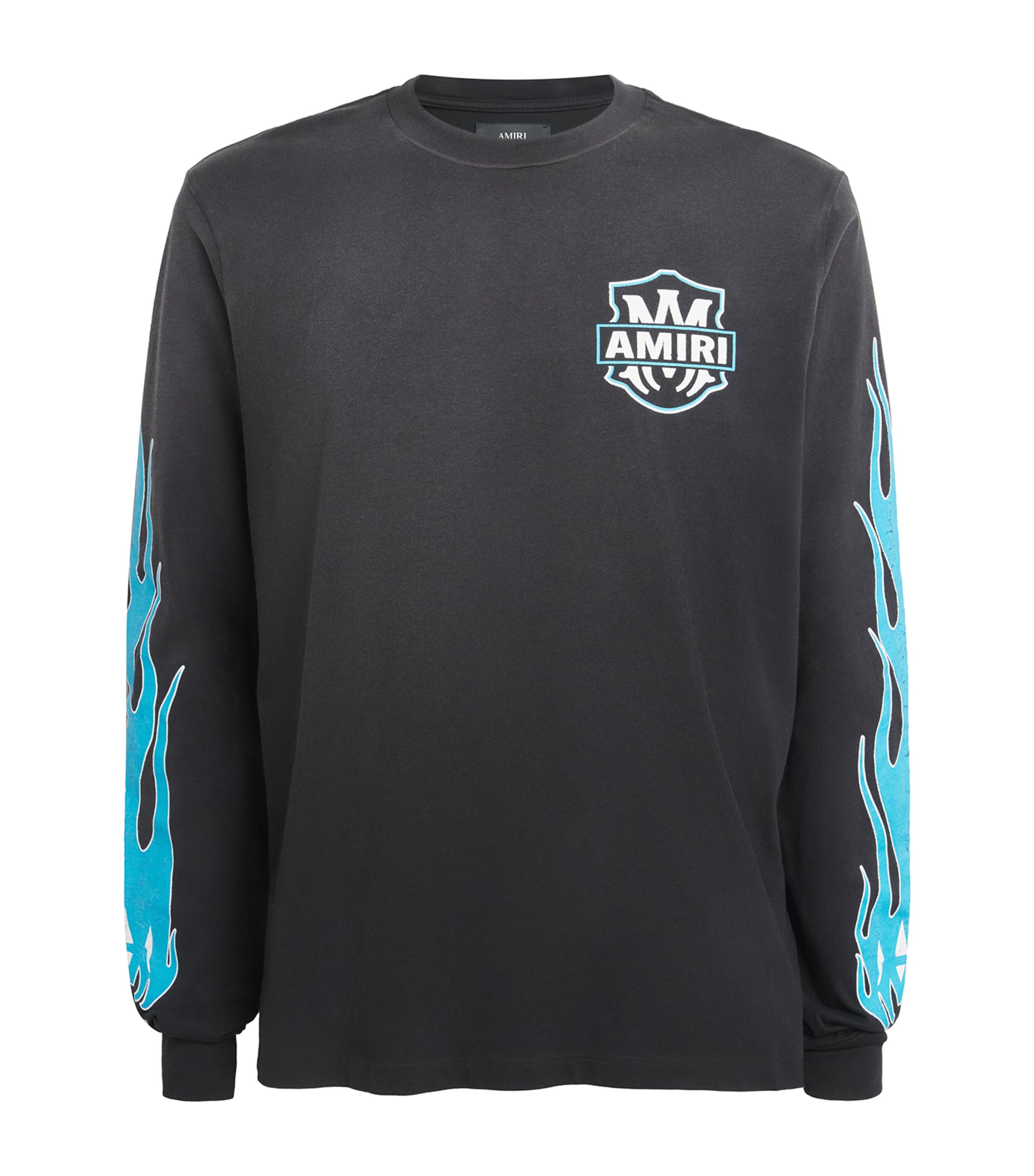 AMIRI Mens Cotton Eagle Flames Long-Sleeve T-Shirt Black Image 1