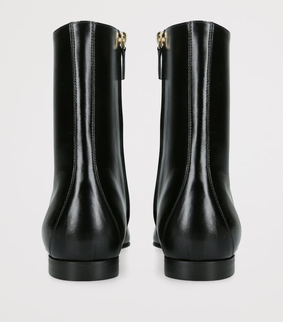 Leather Colt Ankle Boots BLACK Image 2