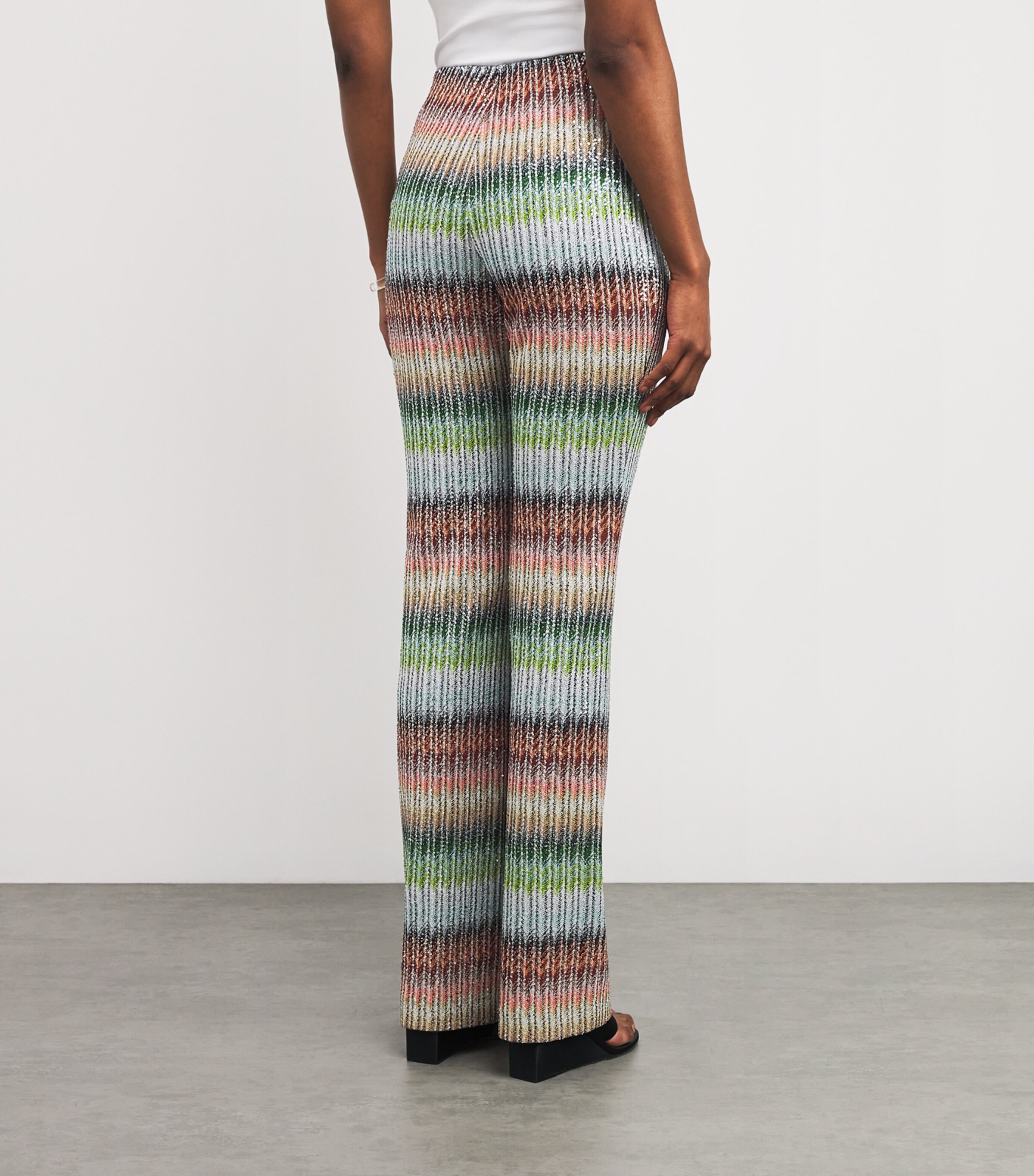 Sequin-Embellished Stripe Trousers SM9KP MULTICOLOR Image 4