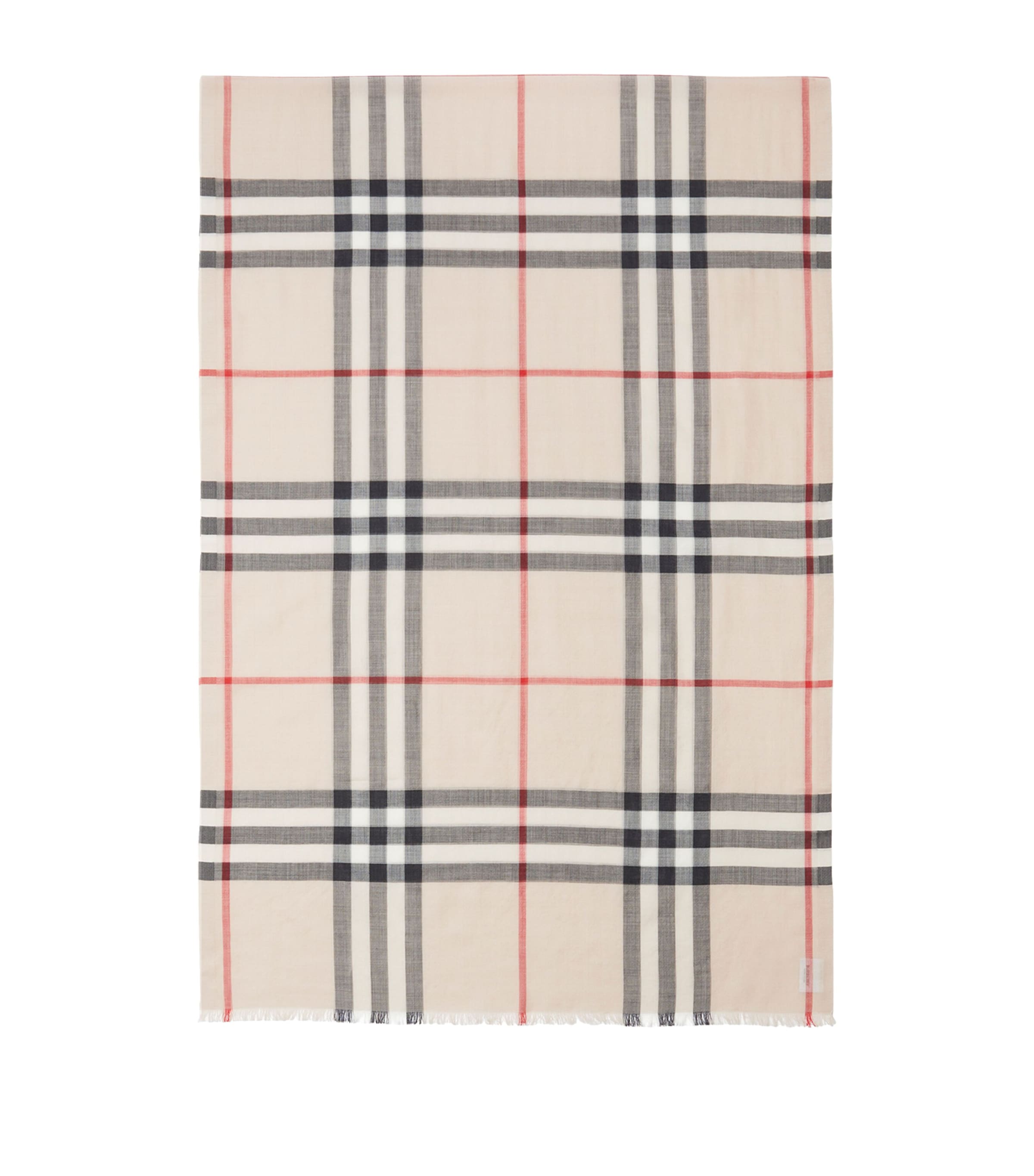 Shop Burberry Wool-silk Check Scarf In Beige