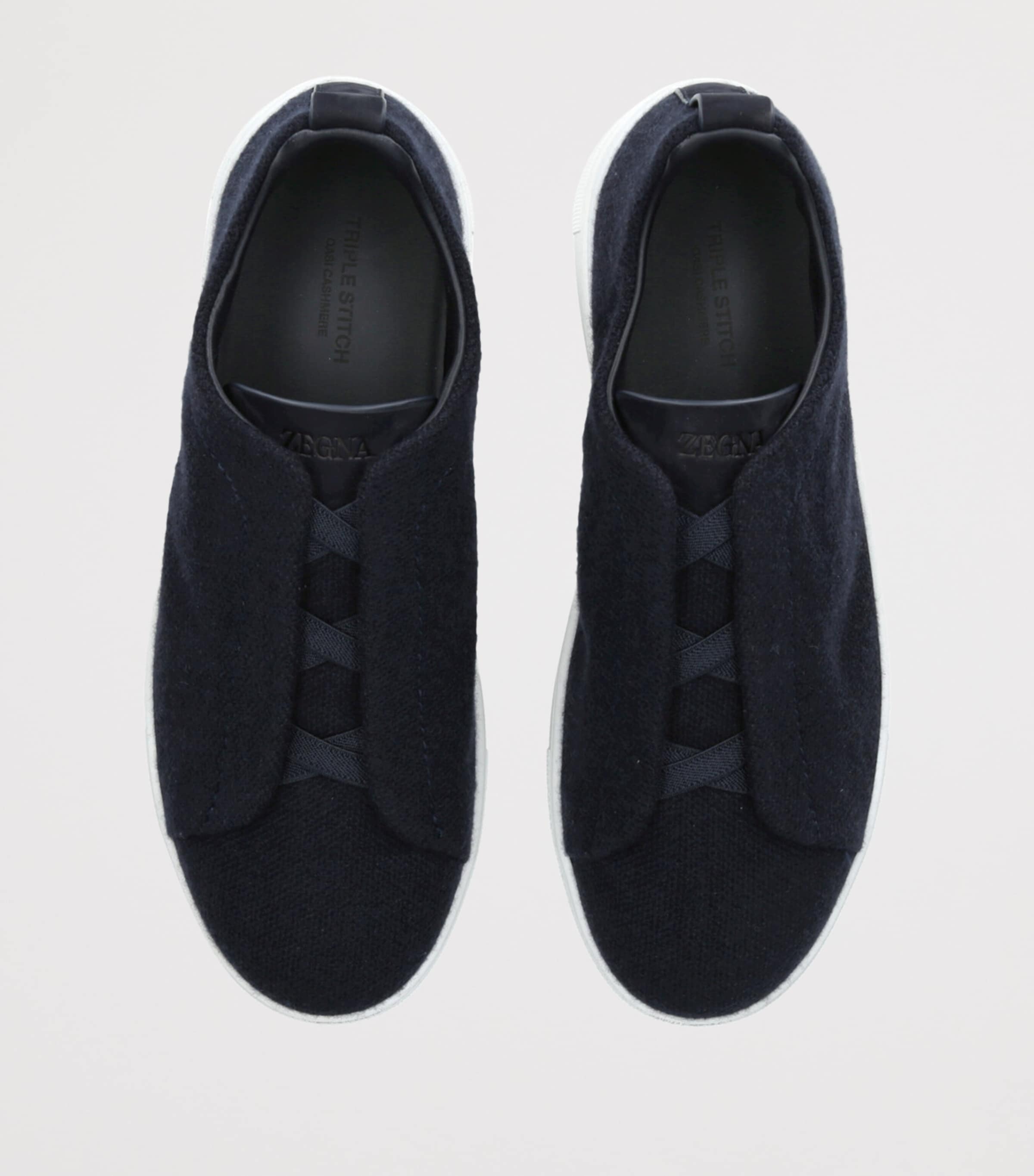 Cashmere Triple Stitch Sneakers NAVY Image 4