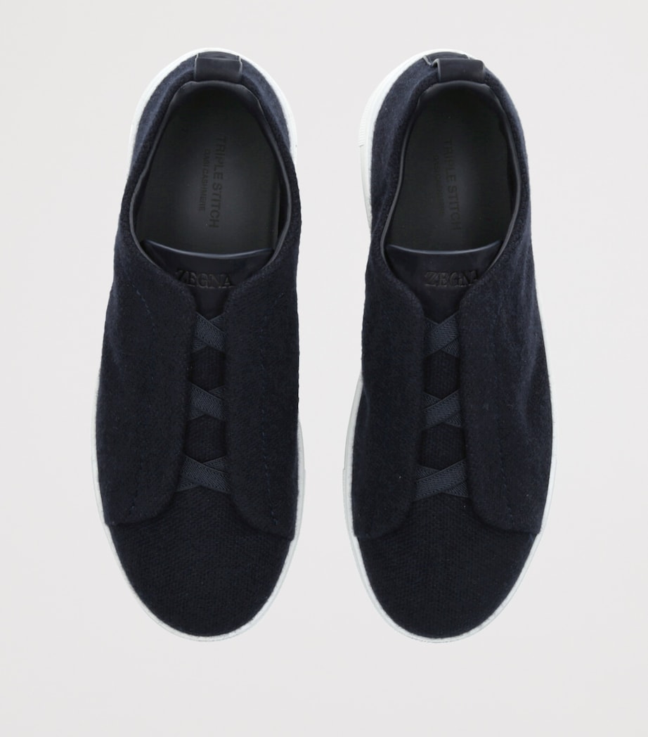 Cashmere Triple Stitch Sneakers NAVY Image 4