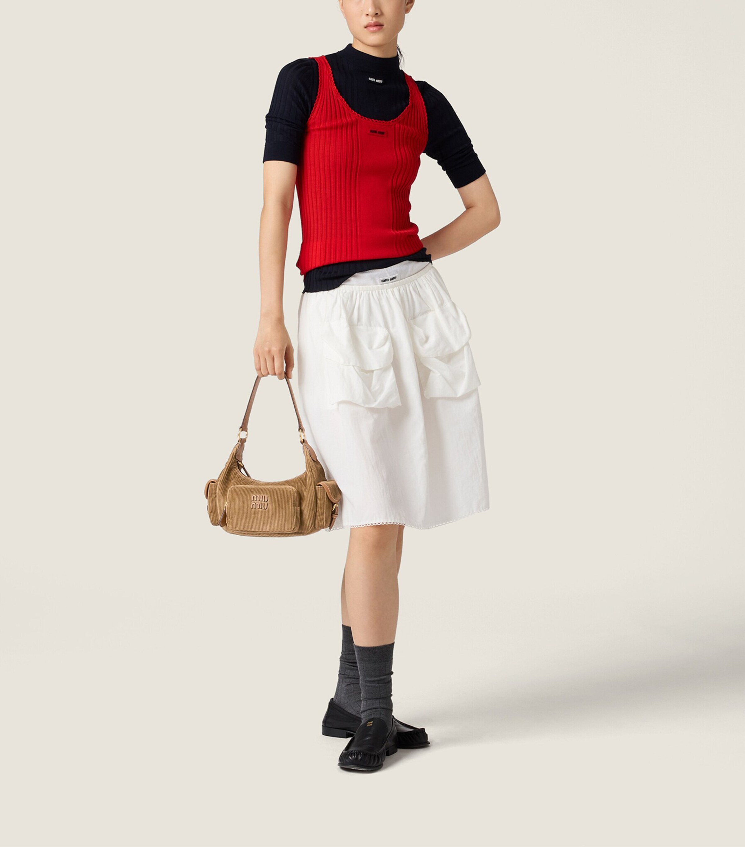 Miu Miu Corduroy Pocket Shoulder Bag Image 5