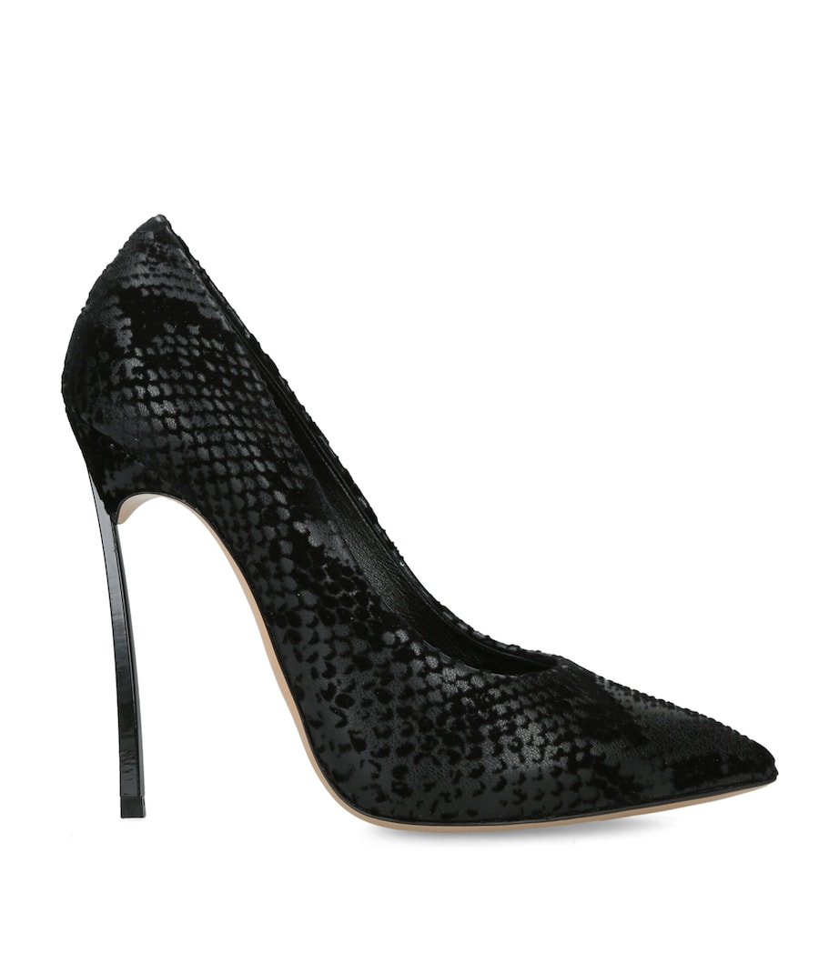 Casadei Snake-Effect Blade Kitana Heels 120 Black Image 1