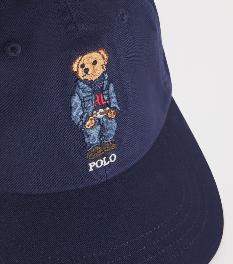 Cotton Polo Bear Baseball Cap NAVY Image 3