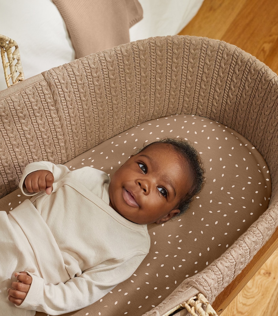 Knitted Moses Basket and Mattress TRUFFLE Image 2