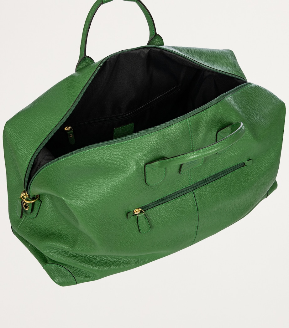 x Harrods Leather Bellagio Holdall BLACK & GREEN Image 7