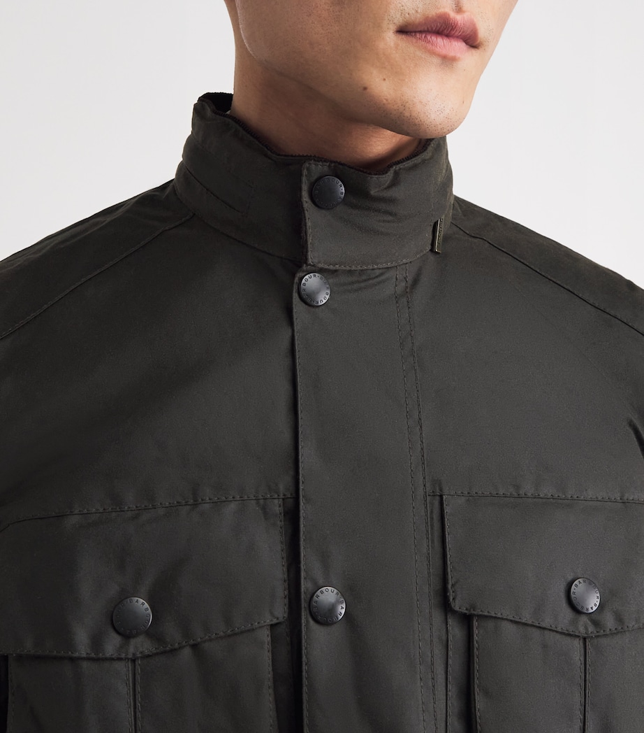 Barbour Mens Hooded Wax Jacket Olive Image 3