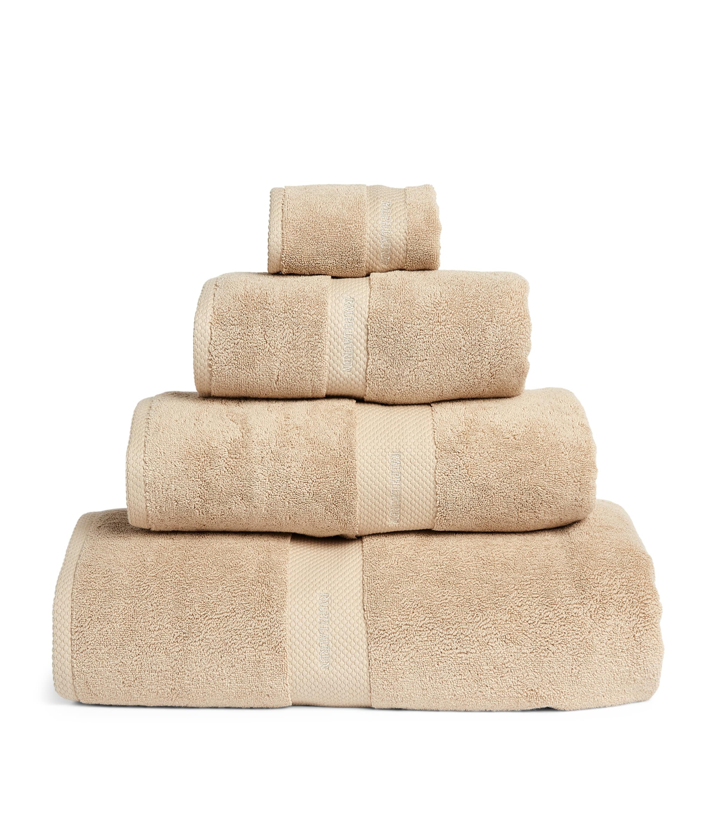 Shop Polo Ralph Lauren Avenue Ii Bath Sheet 100cm X 183cm In Beige