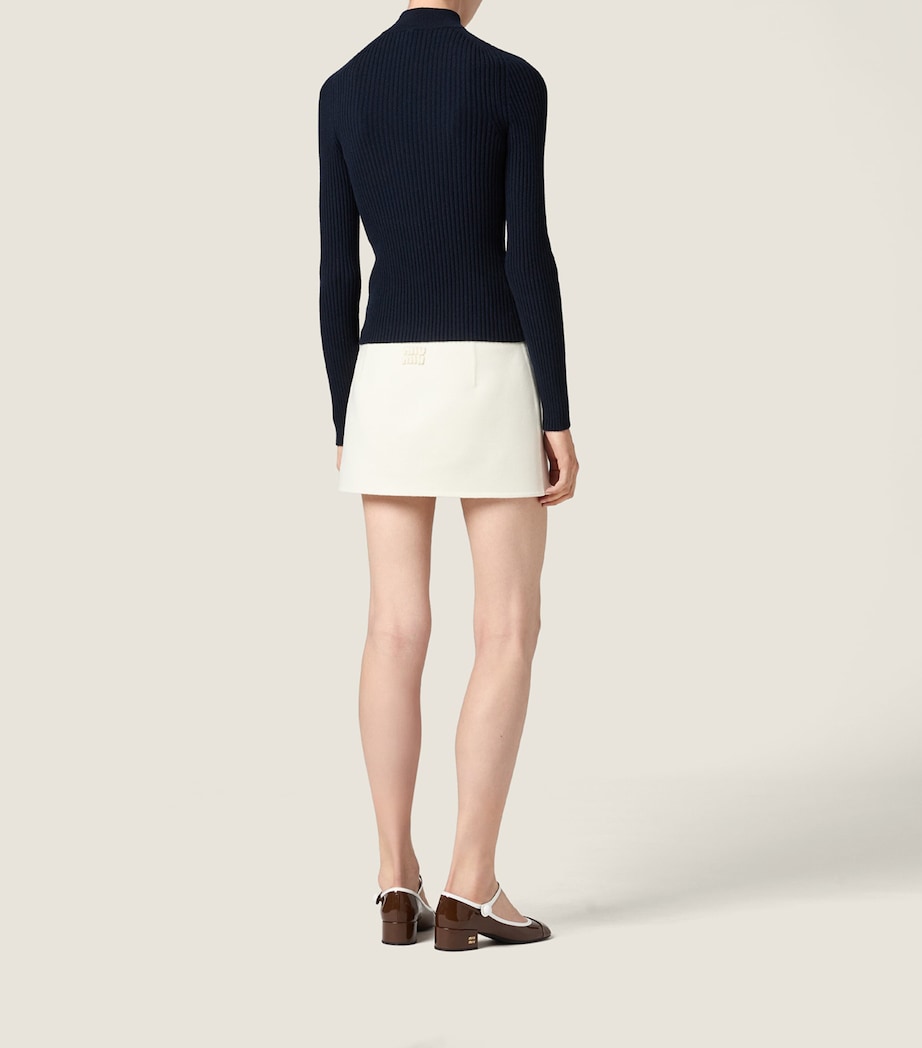 Cashmere-Blend Suede-Trim Cardigan F0008 Image 6