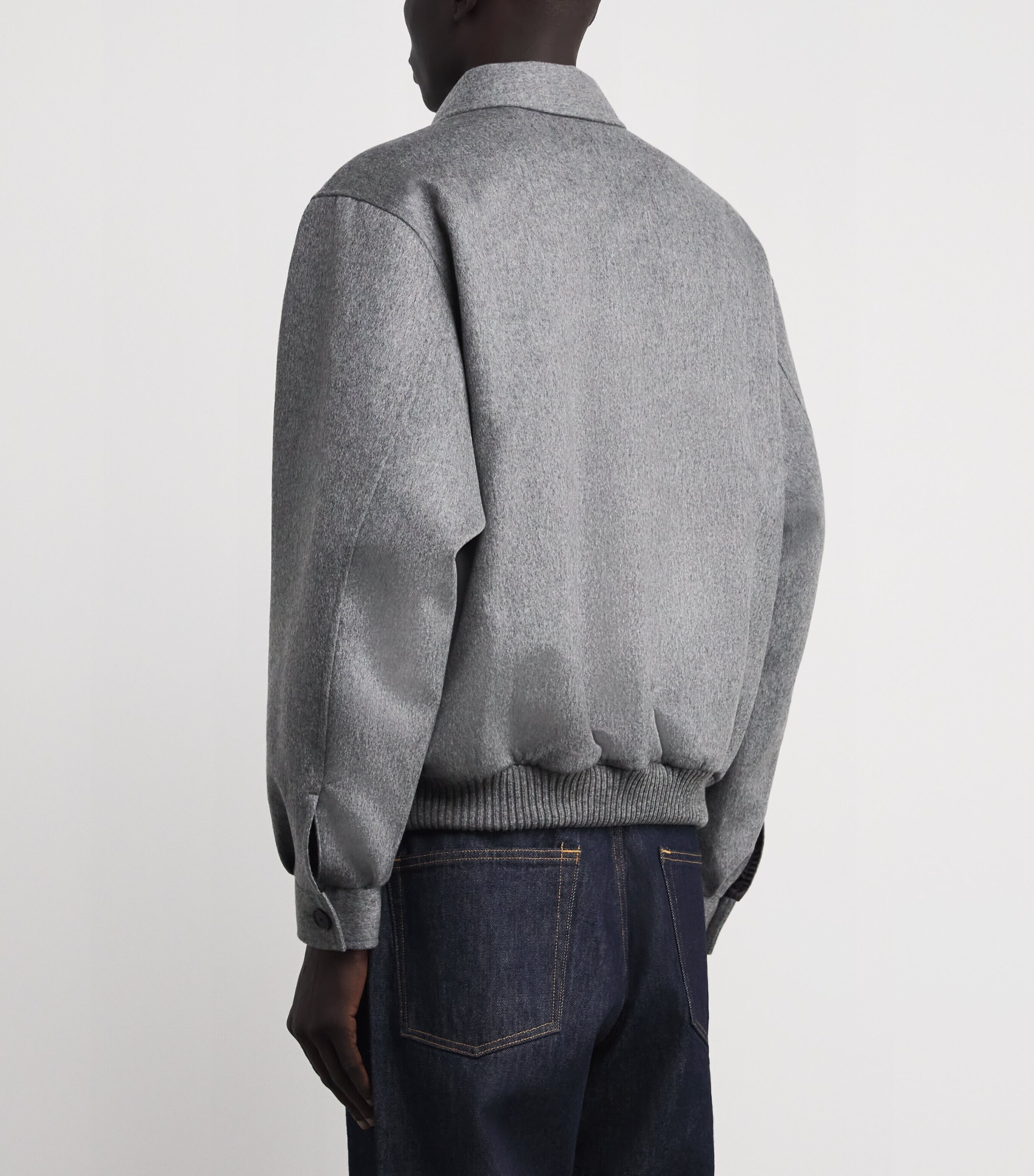 Cashmere Bomber Jacket TOP GRAY Image 4