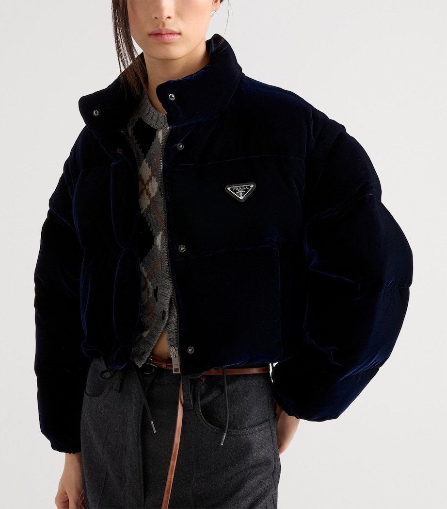 Velvet Down-Filled Puffer Jacket F0008 Image 3