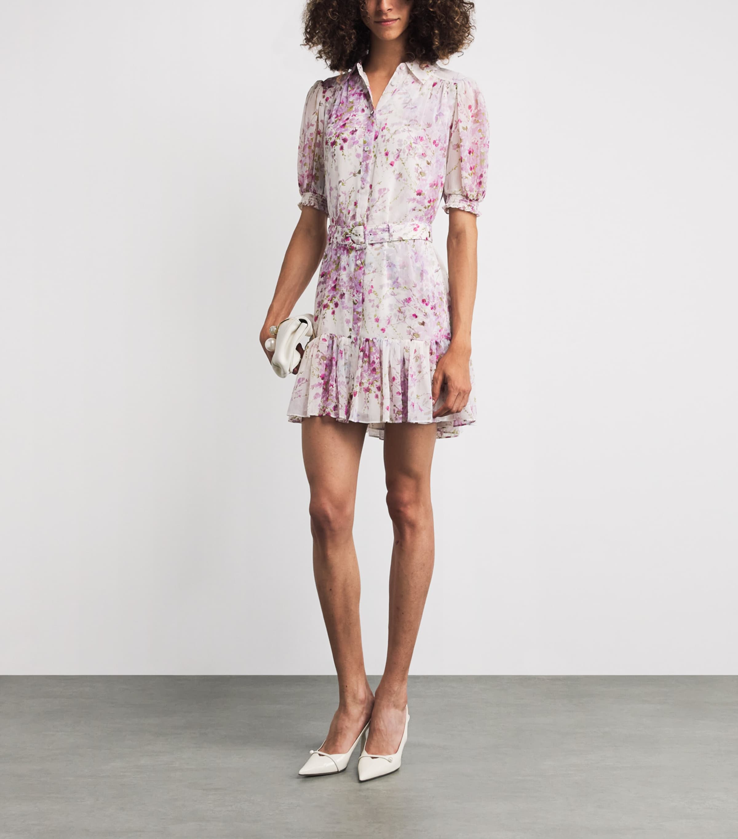 Cinq A Sept Womens Midsummer Bloom Halbini Mini Dress Ivory Multi Image 2