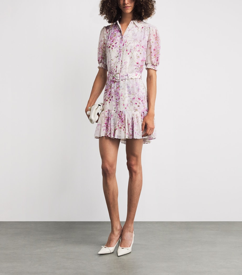 Cinq A Sept Womens Midsummer Bloom Halbini Mini Dress Ivory Multi Image 2