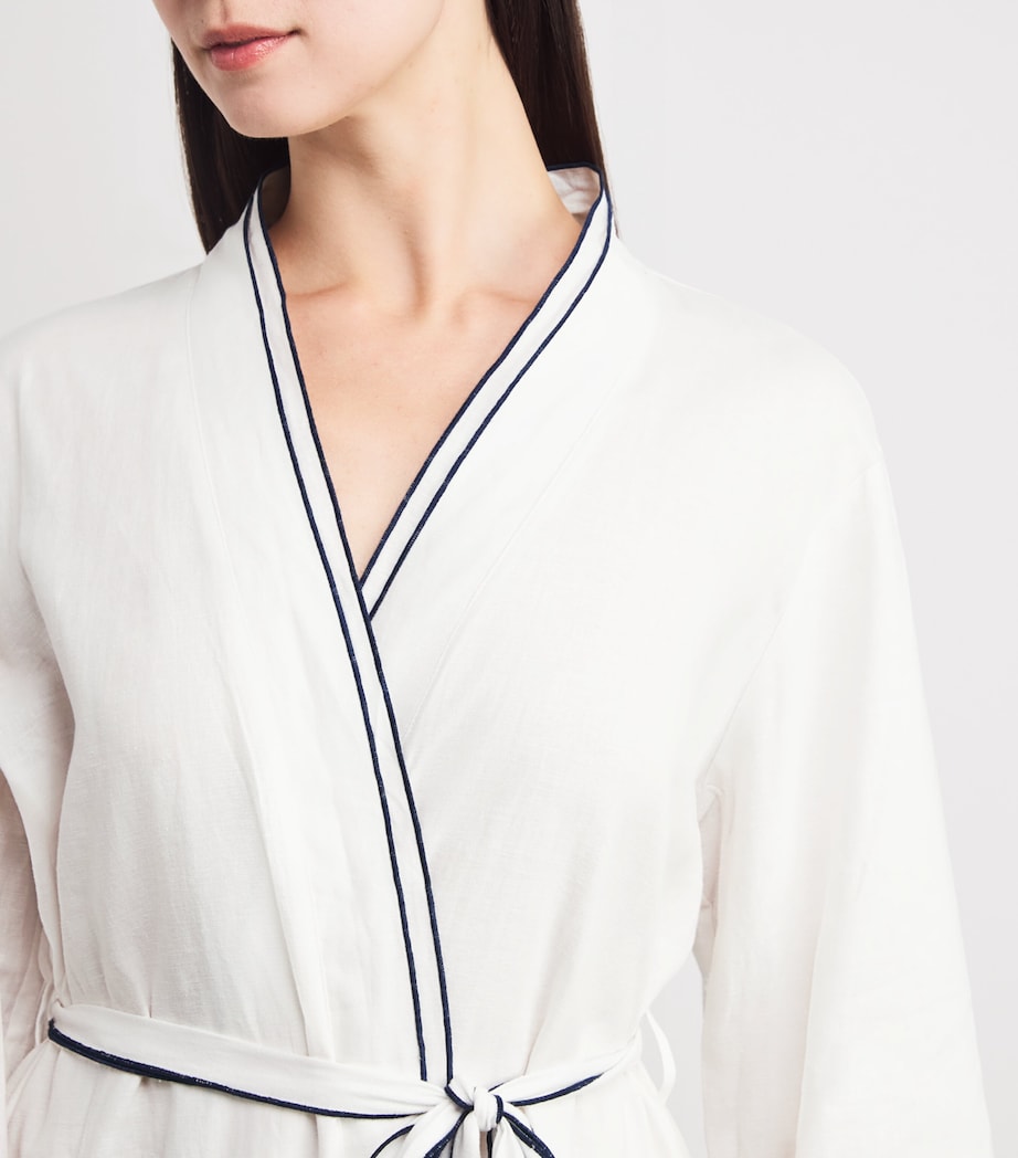 Linen-Blend Robe OW/NA OFF WHITE Image 4