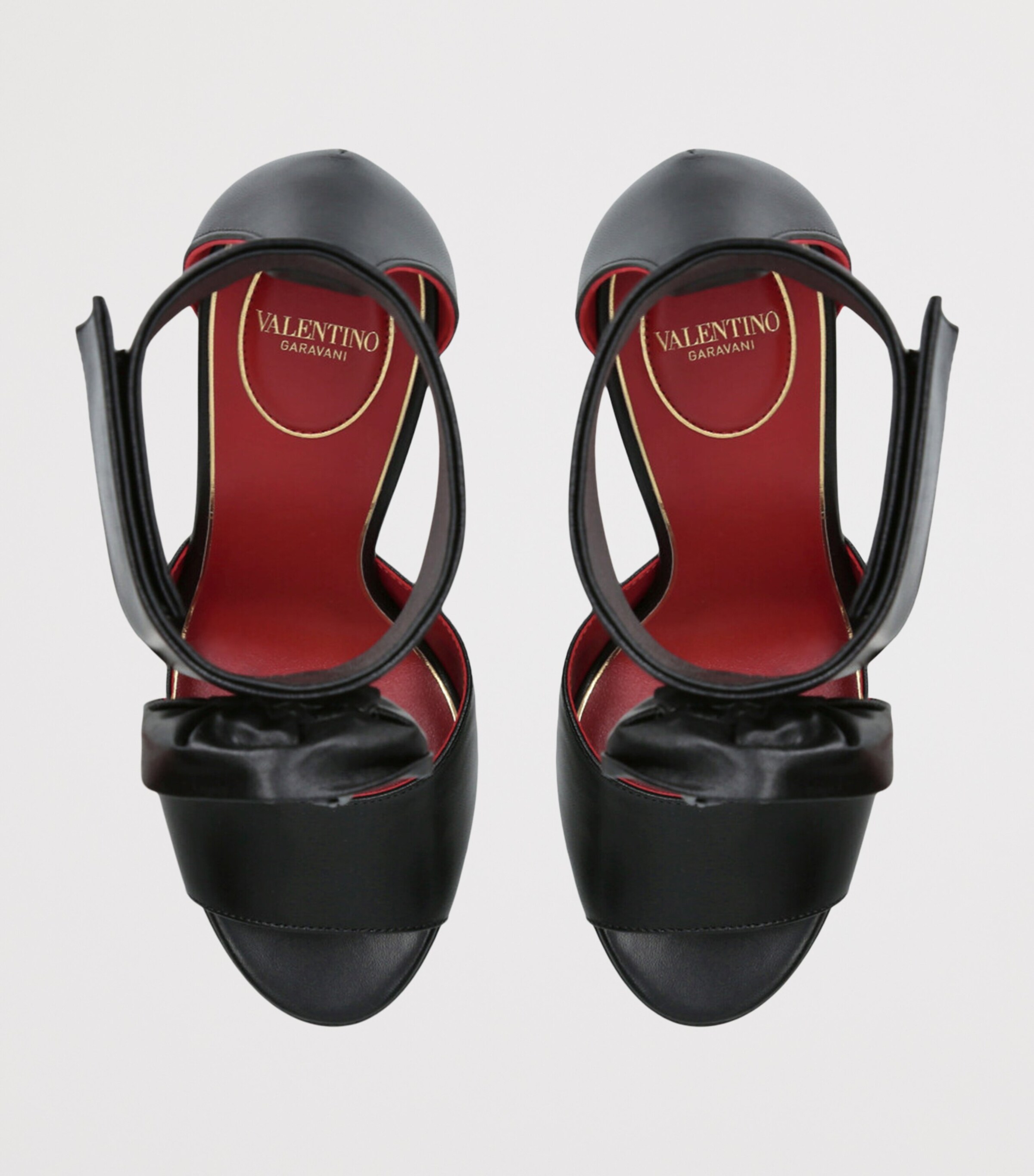 Valentino Garavani Leather Drip Rose Sandals 105 Blk/other Image 4