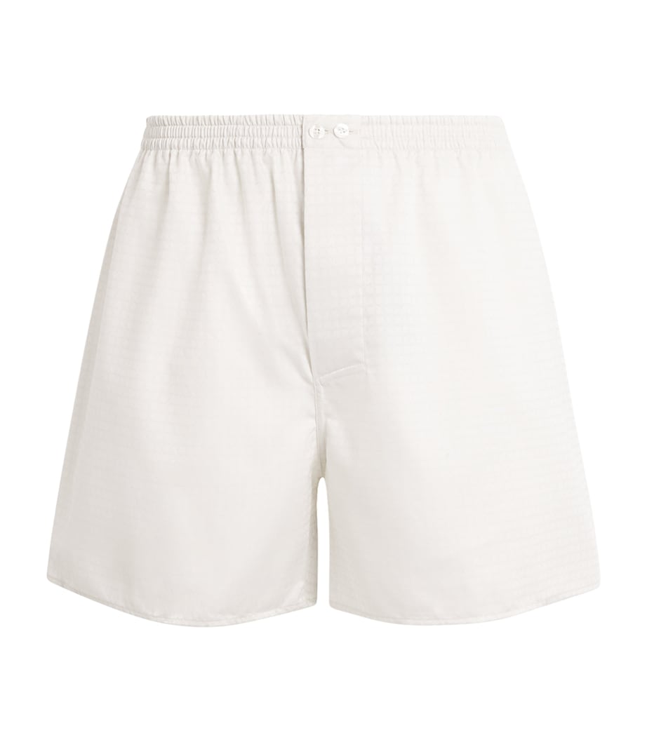 Zimmerli Mens Cotton Luxury Jacquard Boxer Shorts Sphere Beige Image 1