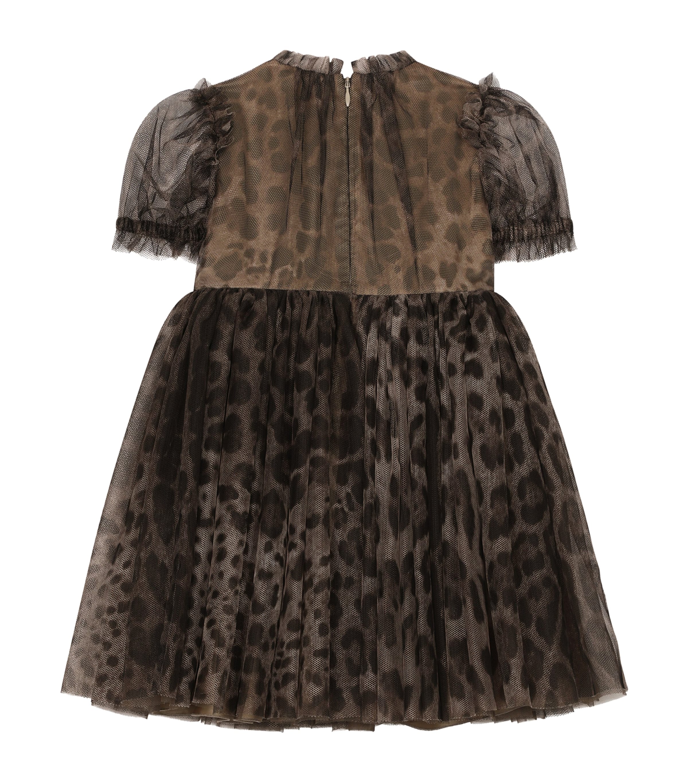 Dolce&Gabbana Kids Tulle Leopard Print Dress (2-6 Years) Leo Image 2
