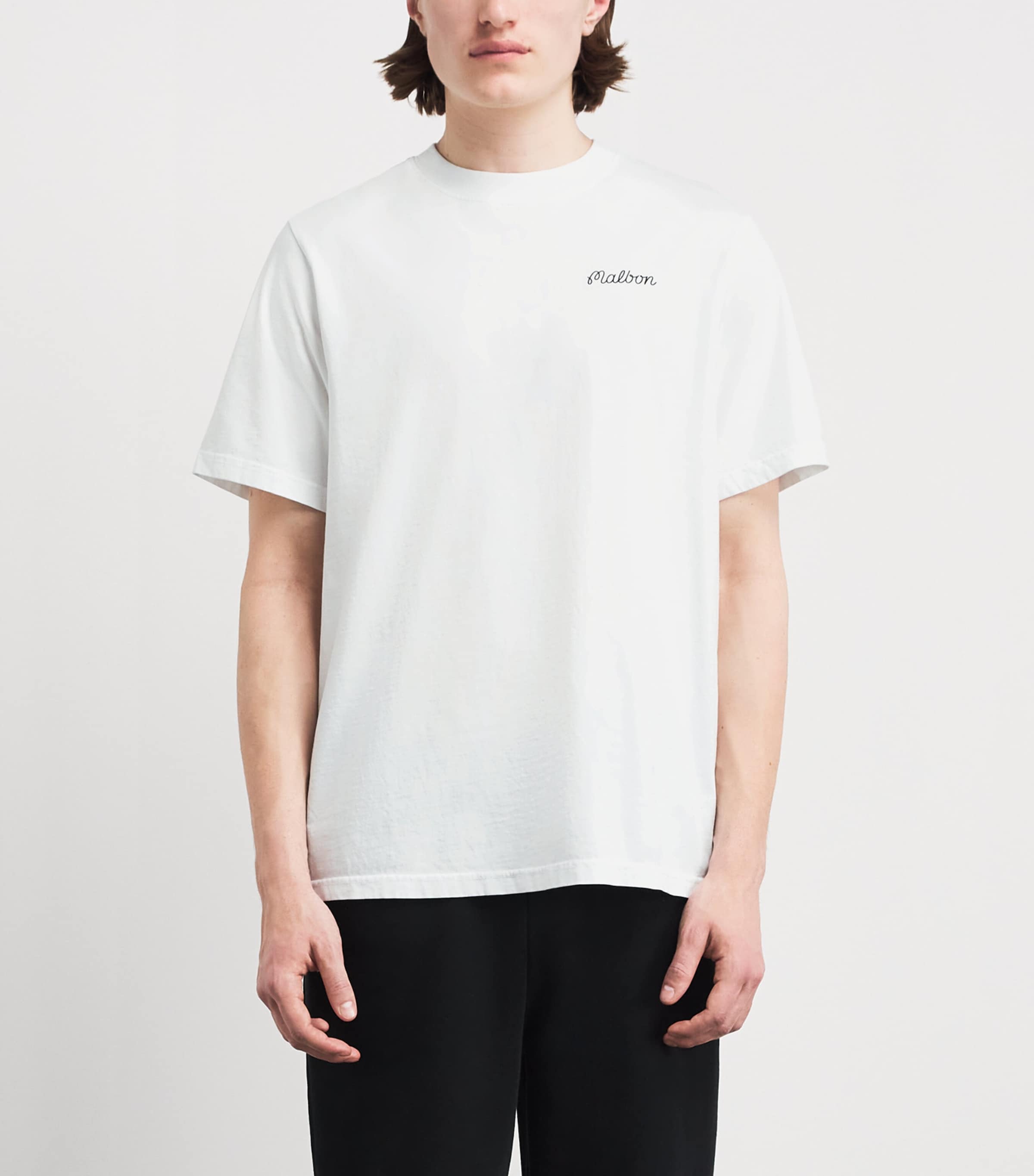 Malbon Mens Cotton Bermuda Baldwin T-Shirt White Image 4