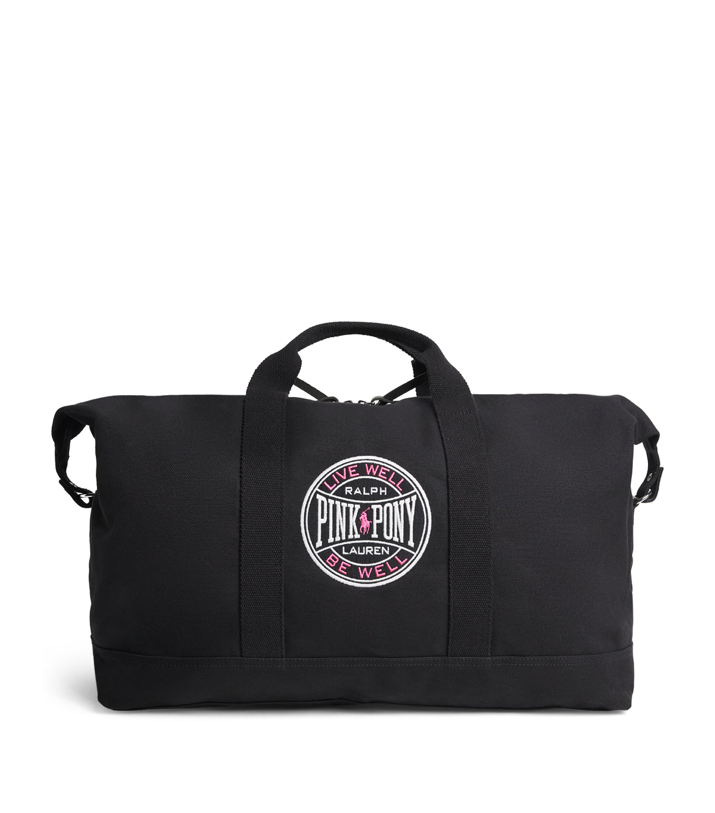 Polo Ralph Lauren Cotton Pink Pony Duffle Bag In Black