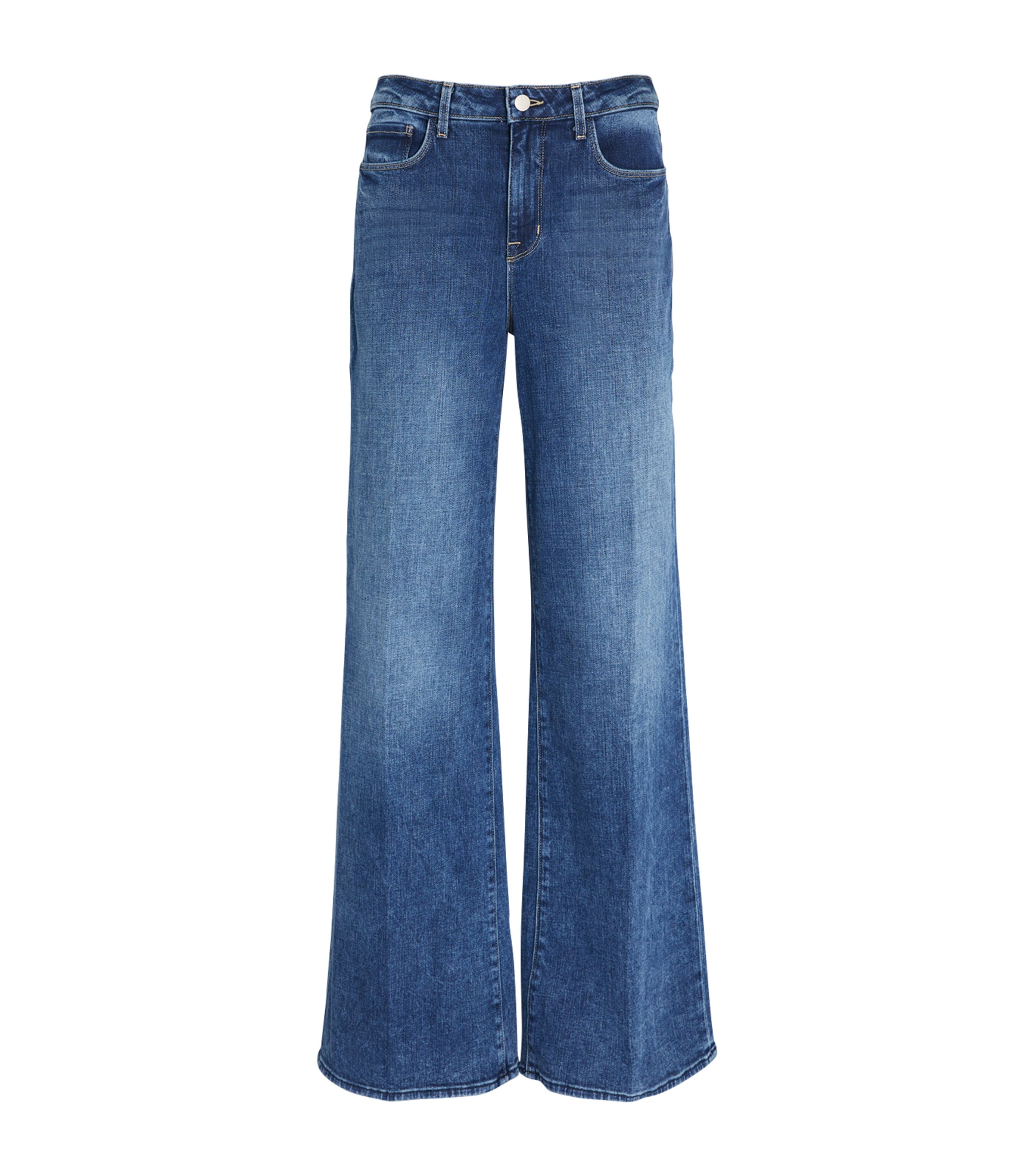 Shop L Agence Alicent Wide-leg Jeans In Blue