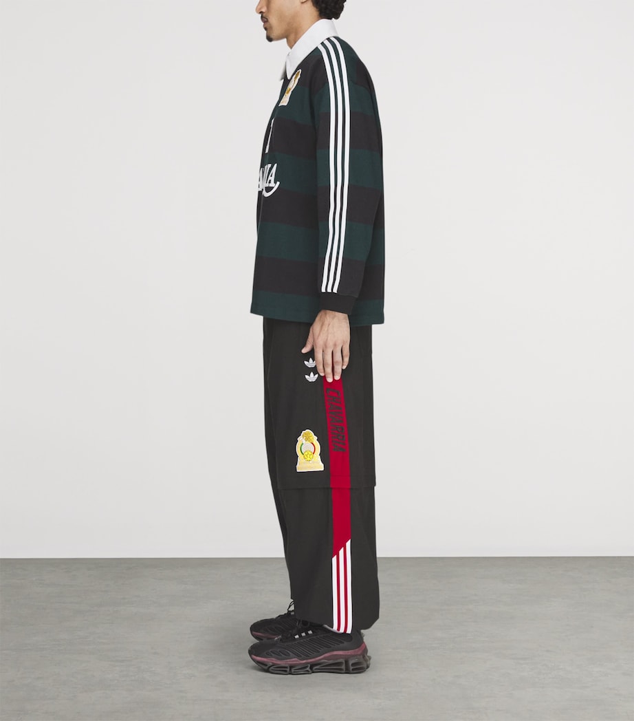 Willy Chavarria Mens x adidas Originals Mexico Rugby Shirt Black/aurora Ivy Image 5