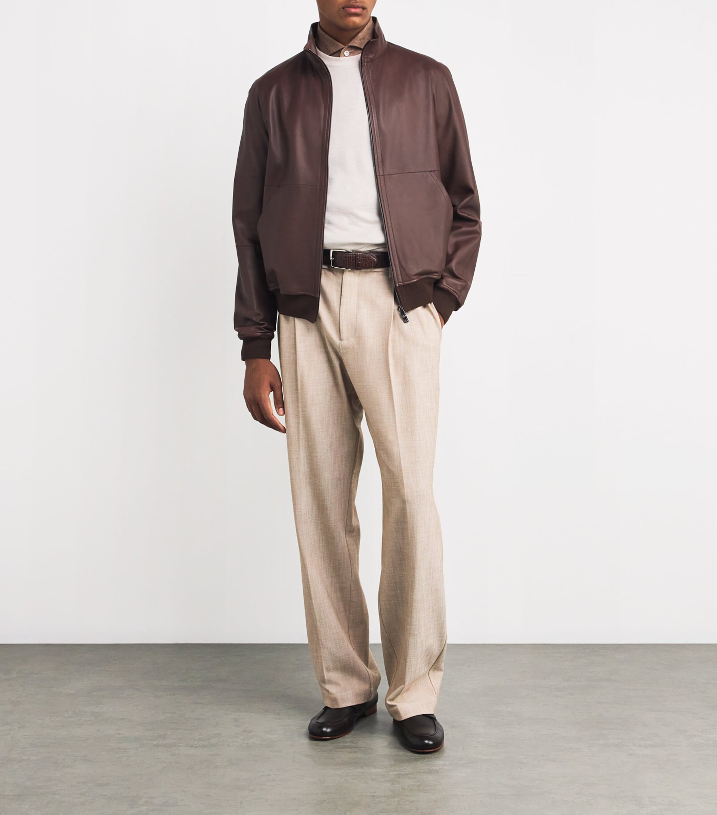 Grained Leather Loafers 030 DARK BROWN EBONY Image 6