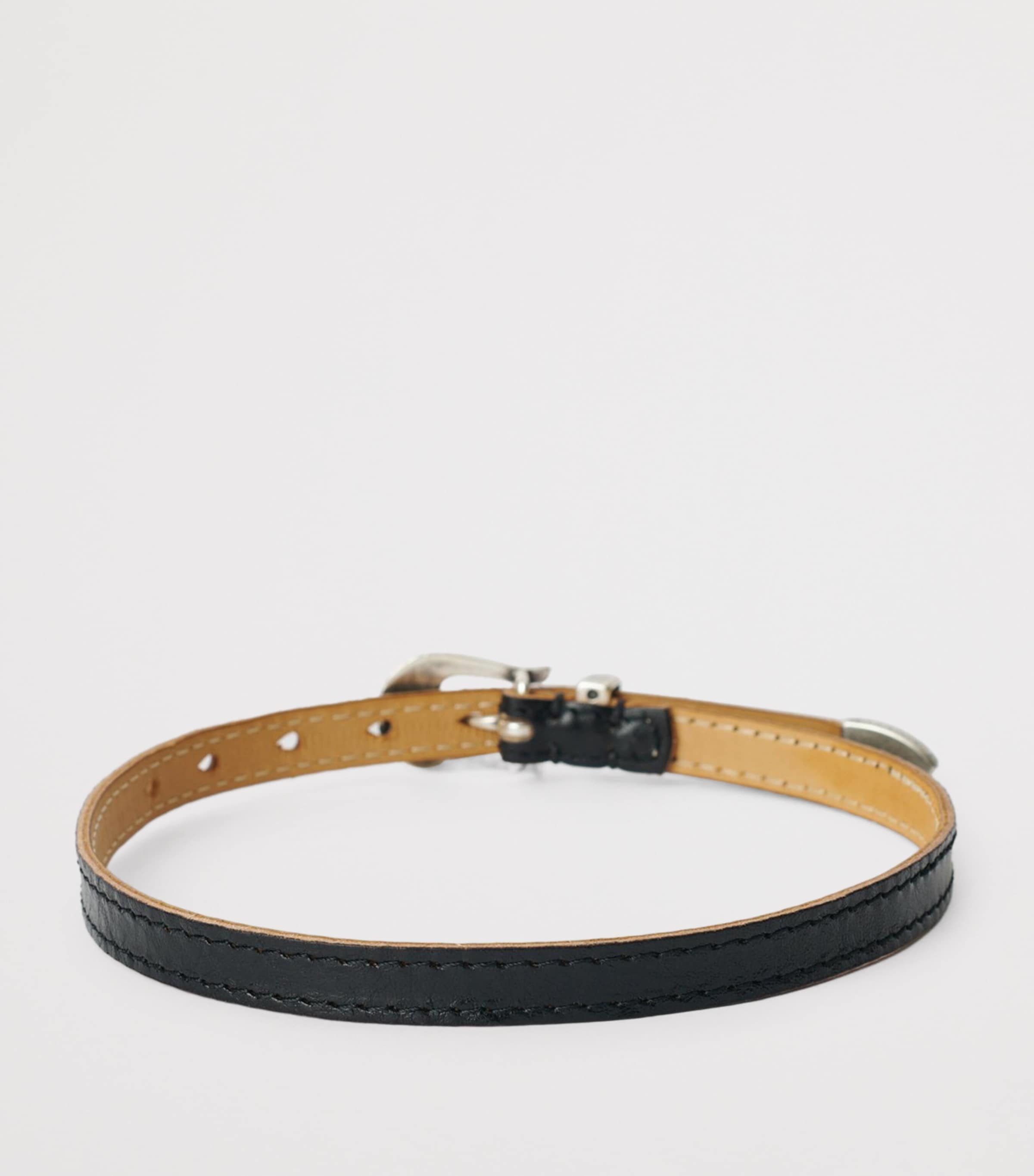 Leather Wrap-Around Cowboy Necklace DEEP BLACK LEATHER Image 3