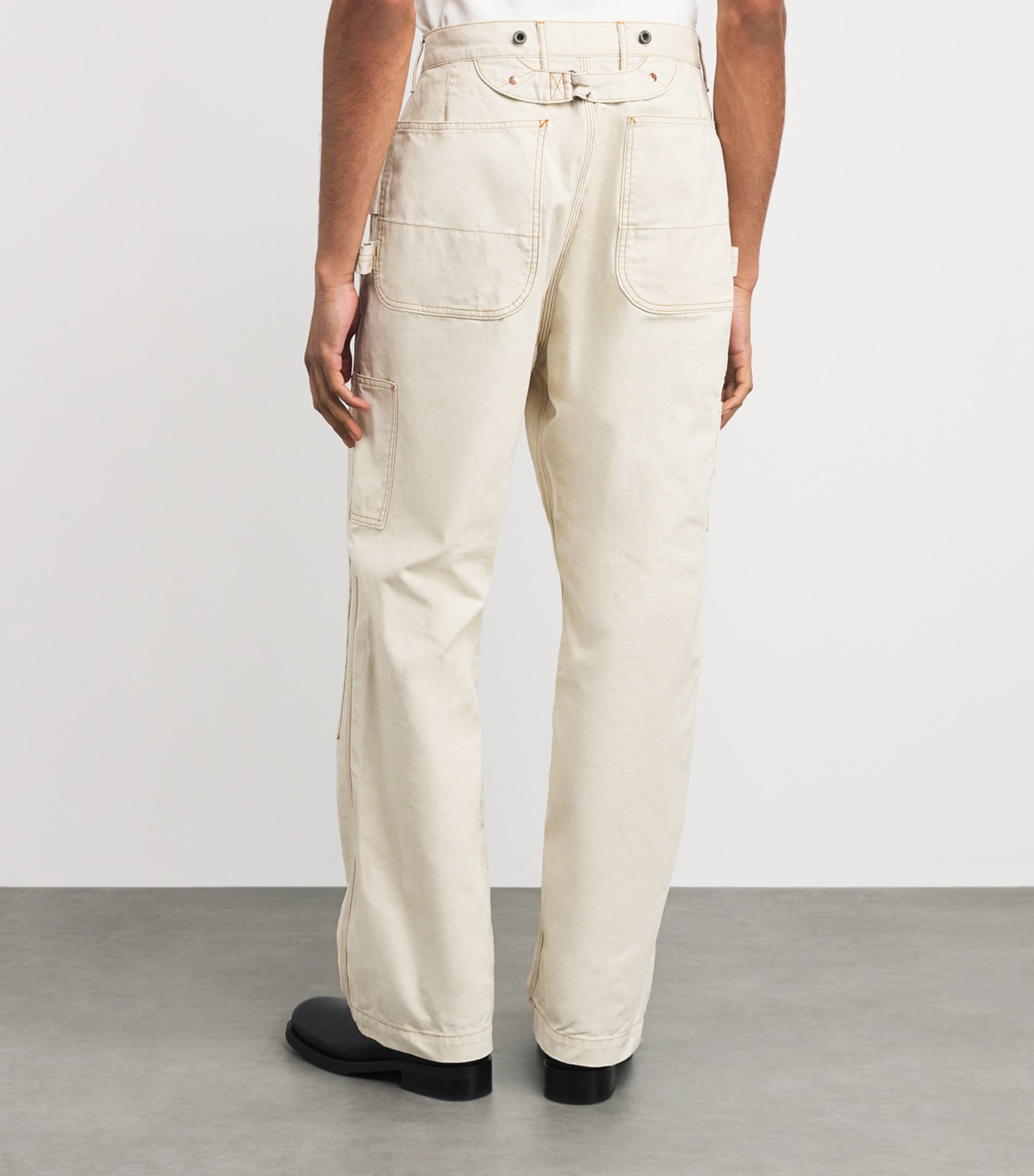 Kapital Mens Canvas Lumber Straight Trousers Ecru Image 5