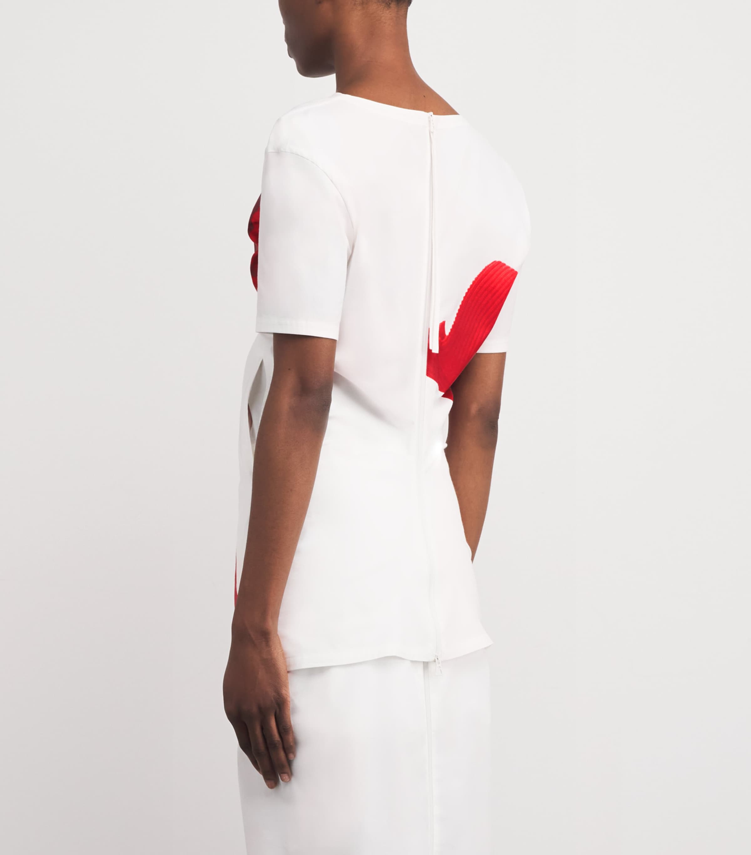 Cotton-Blend Knit As Represented Top RED Image 4