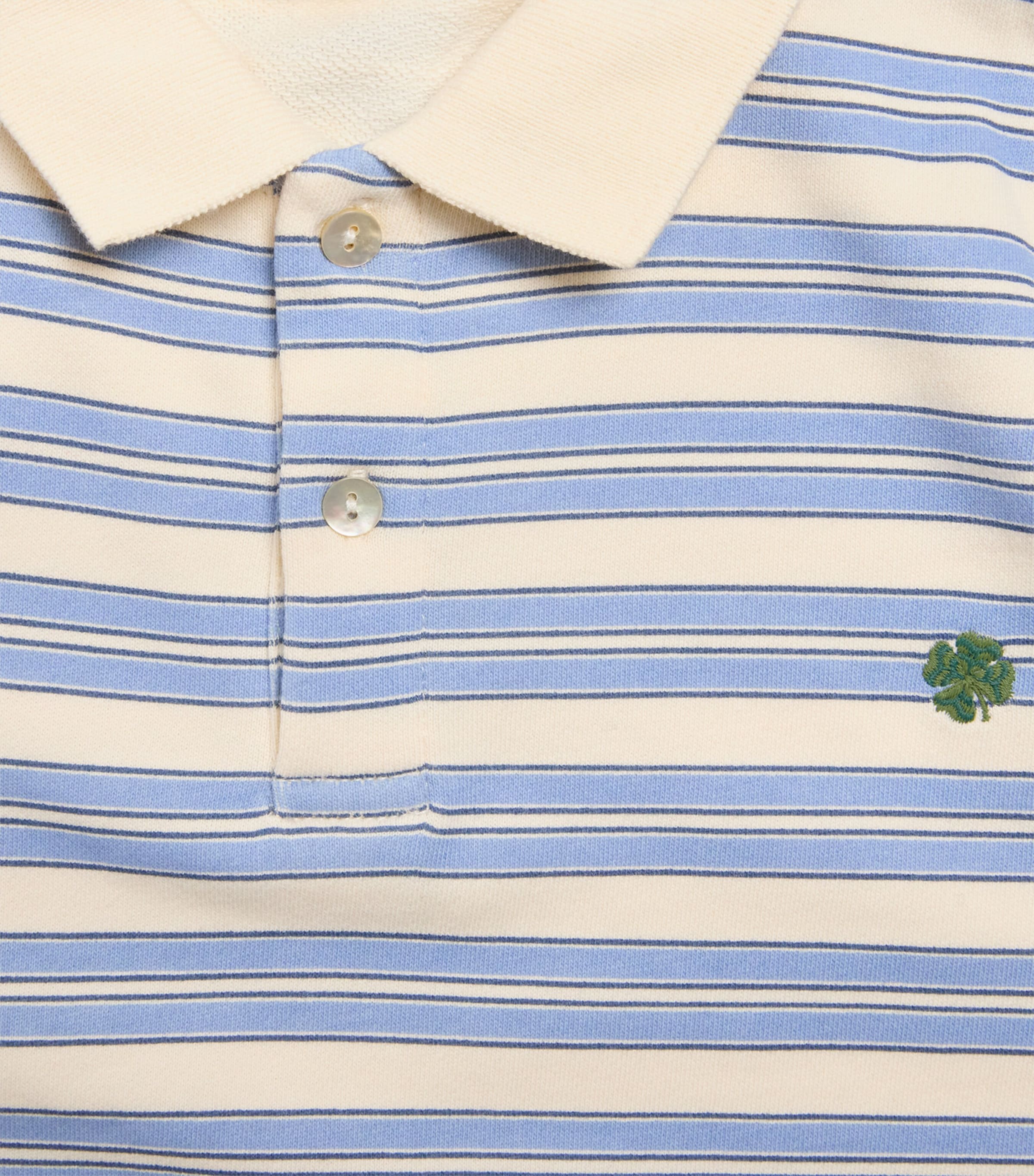 Organic Cotton Stripe Polo Shirt (18 Months-10 Years) STRIPE CIEL Image 3