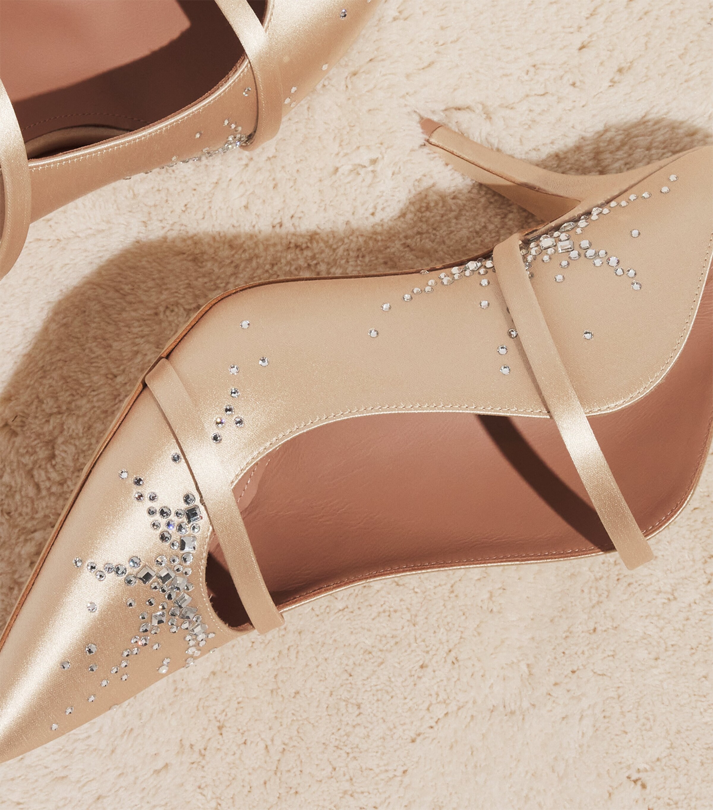 Satin Embellished Maureen Heeled Mules 70 PLATINO Image 6