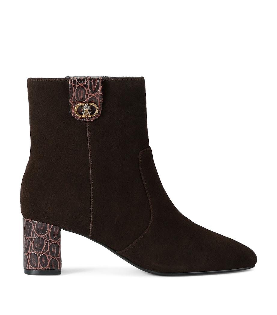 Suede Chelsea Trim Ankle Boots BROWN Image 1