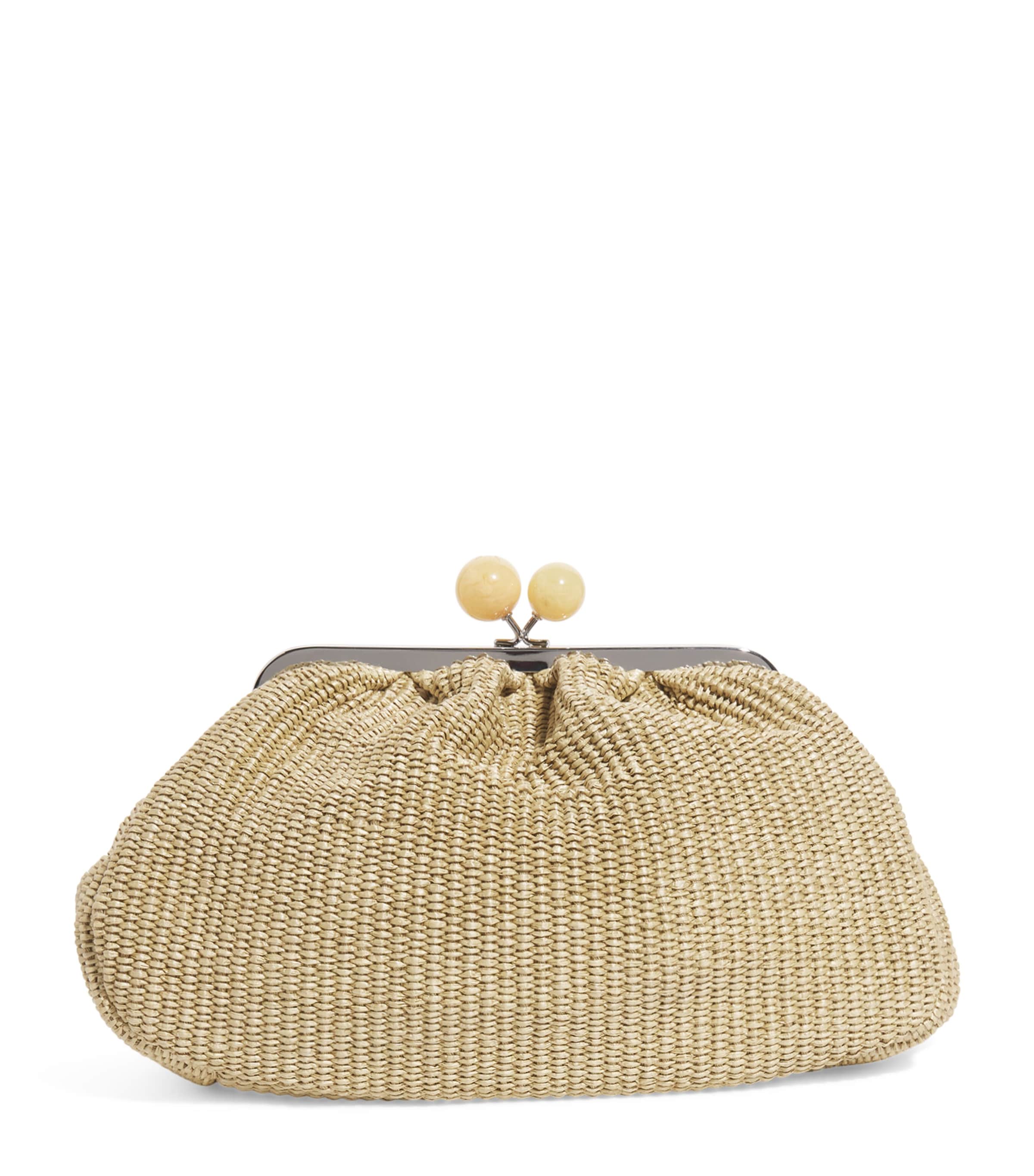 Weekend Max Mara Large Raffia-effect Pasticcino Bag In Beige