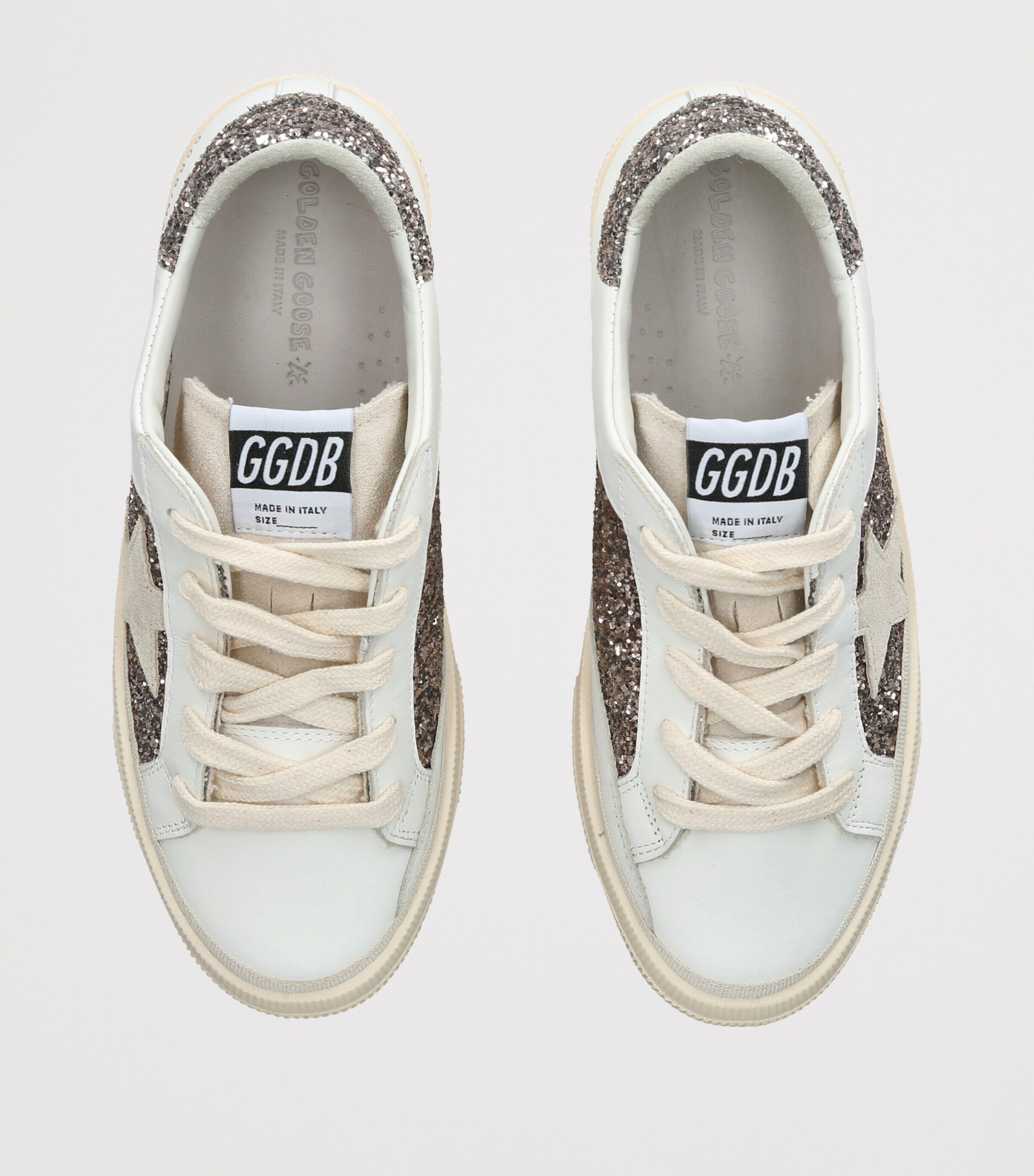 Golden Goose Leather May Sneakers Gold Comb Image 3